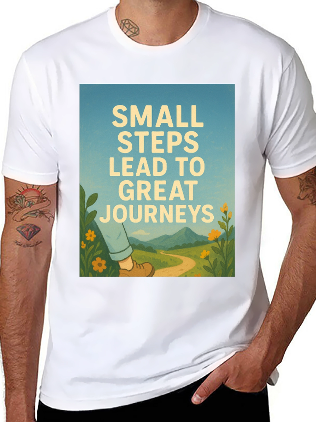 Inspirational Journey Graphic Tee - Black