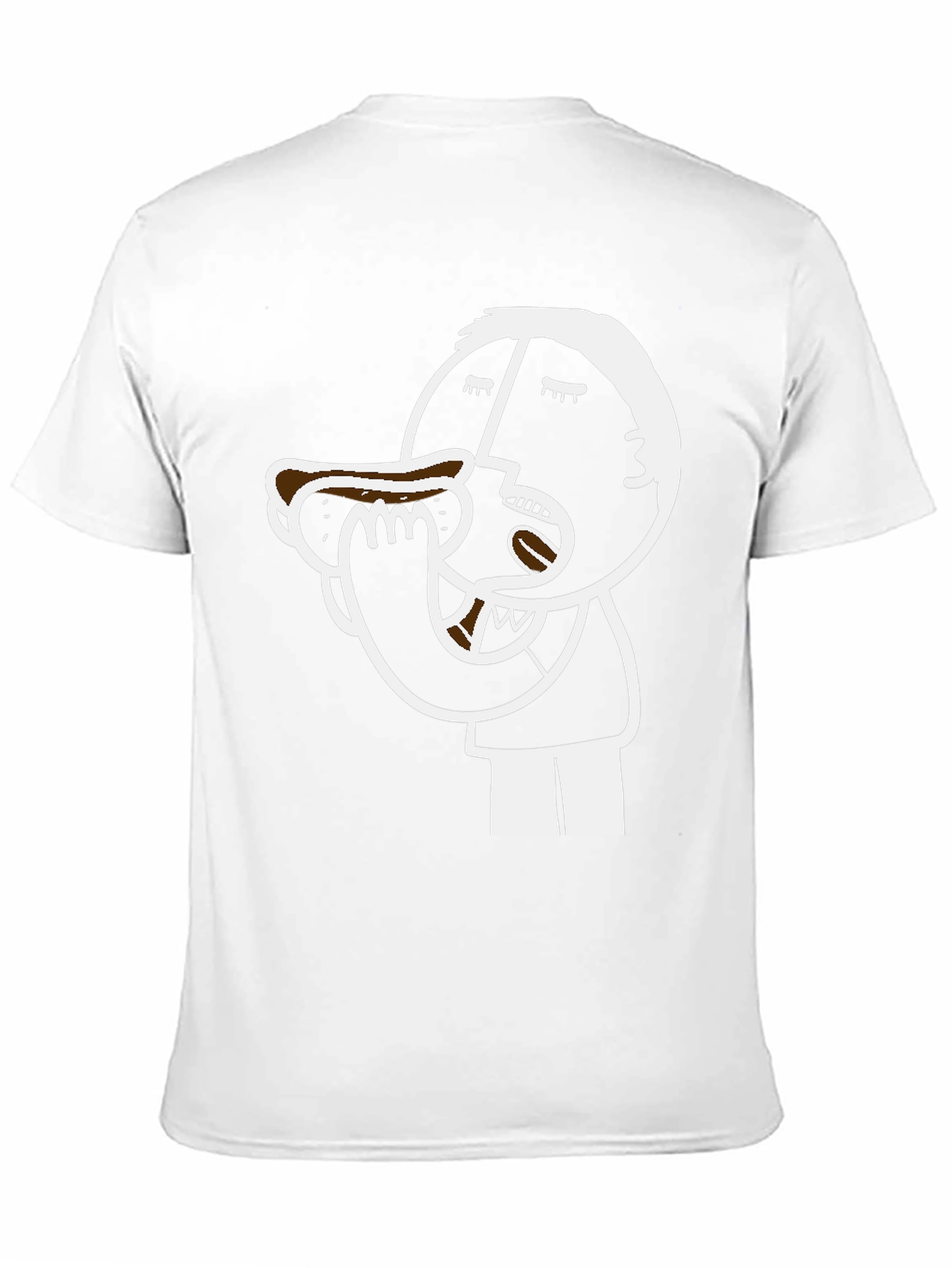 Cartoon Hot Dog Eating T-Shirt - Black