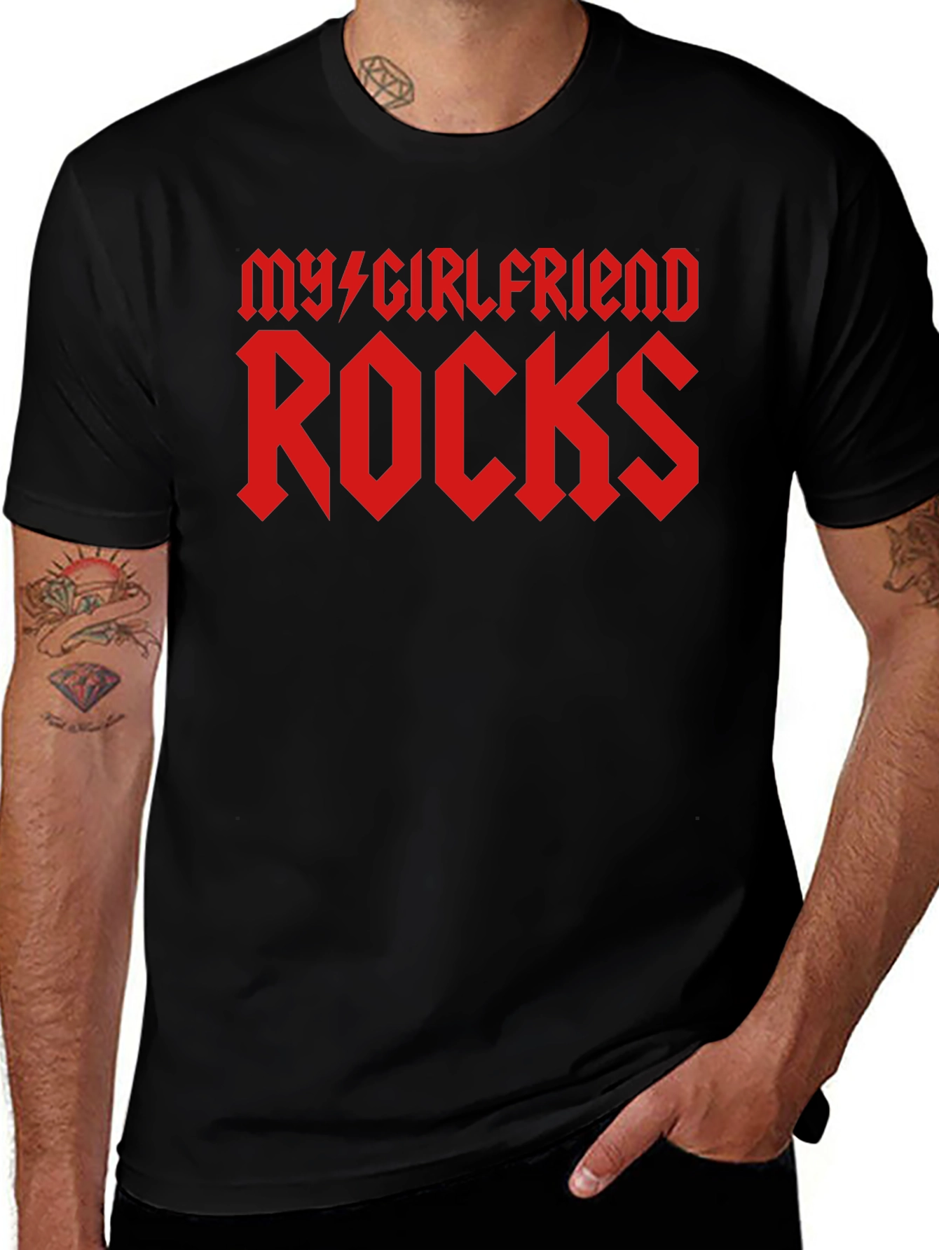 My Girlfriend Rocks Graphic Tee - Black T-Shirt