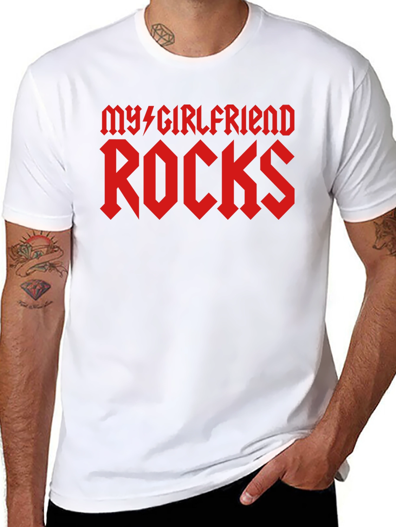 My Girlfriend Rocks Graphic Tee - Black T-Shirt