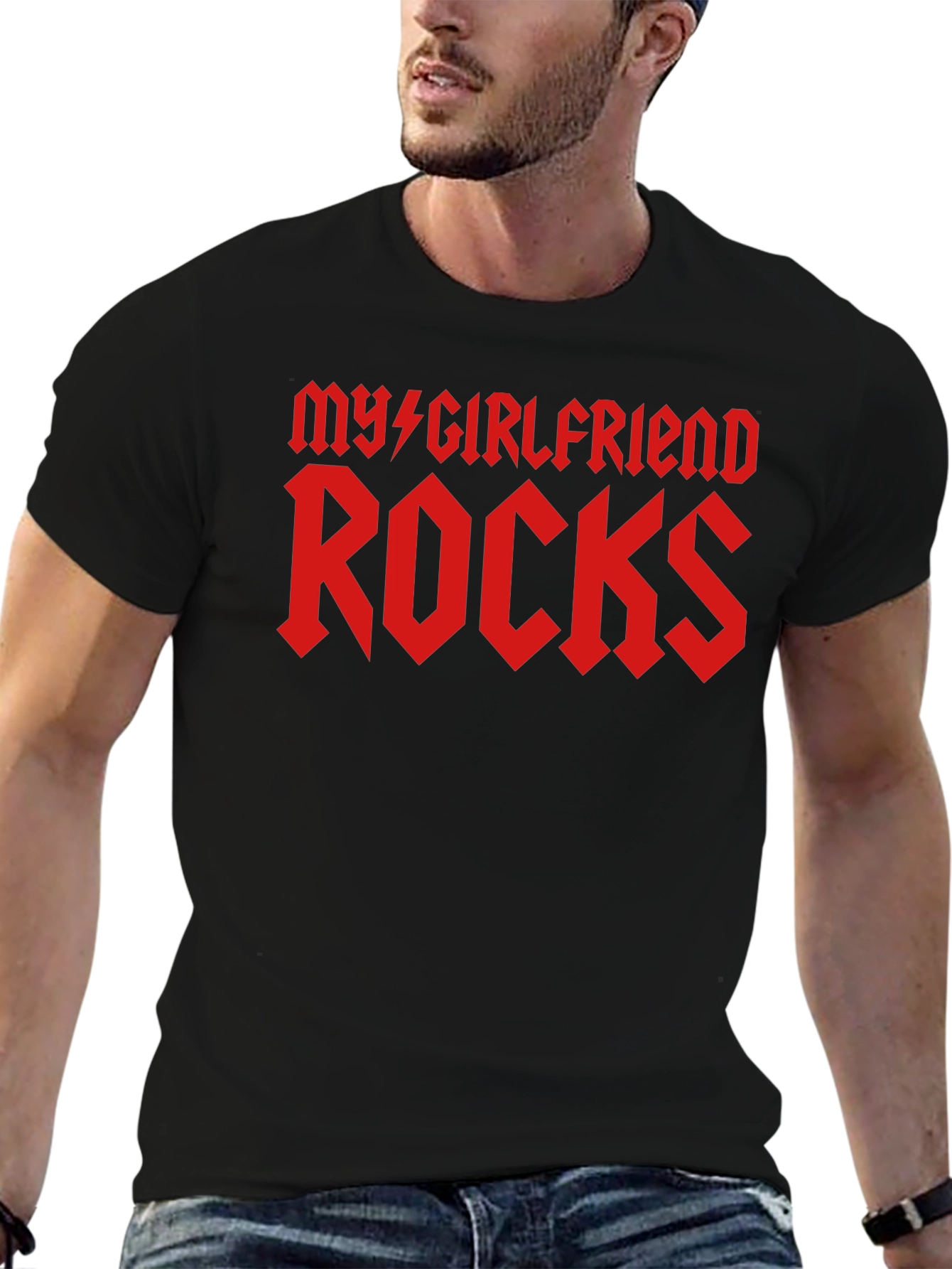 My Girlfriend Rocks Graphic Tee - Black T-Shirt