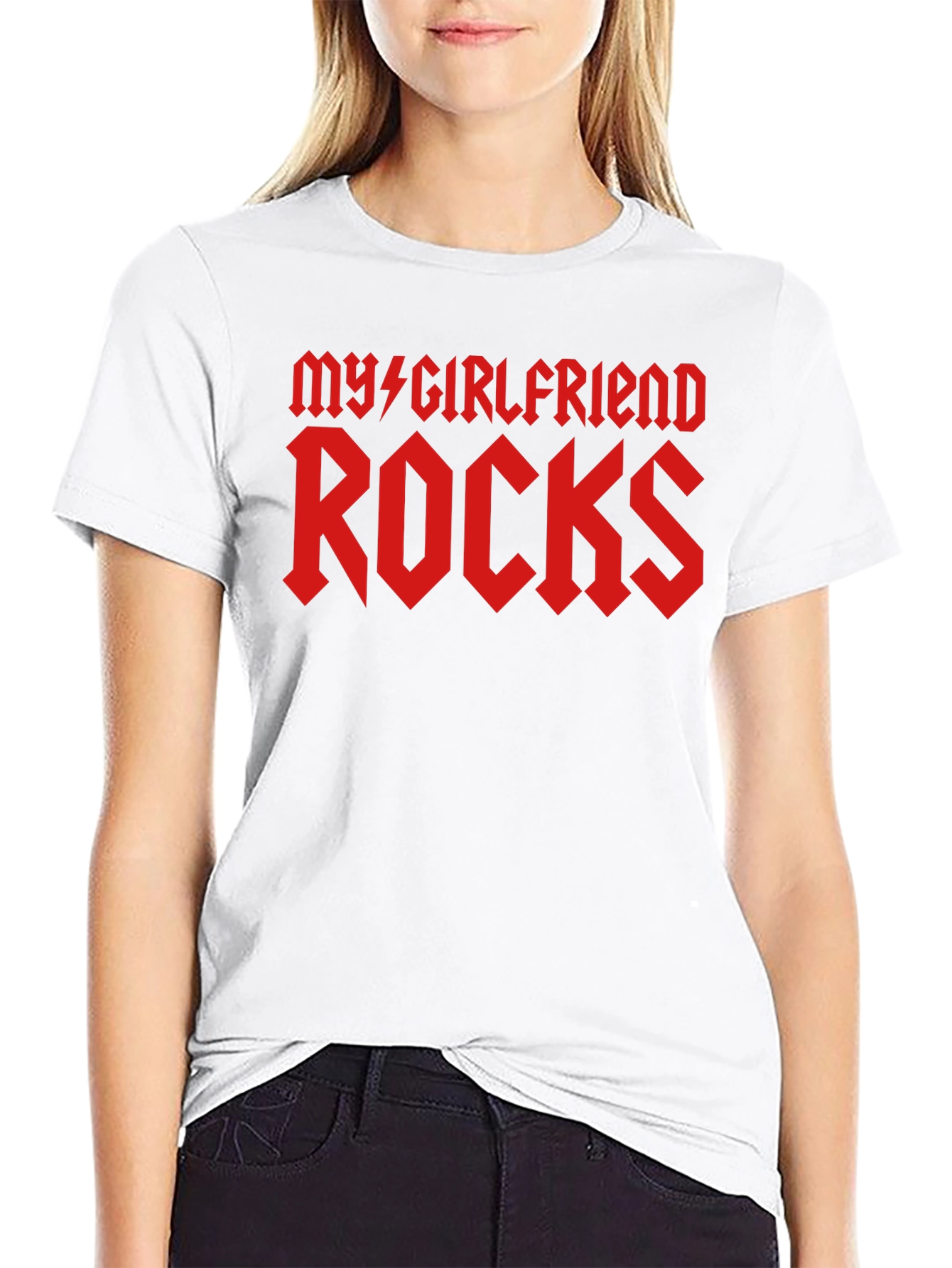 My Girlfriend Rocks Graphic Tee - Black T-Shirt