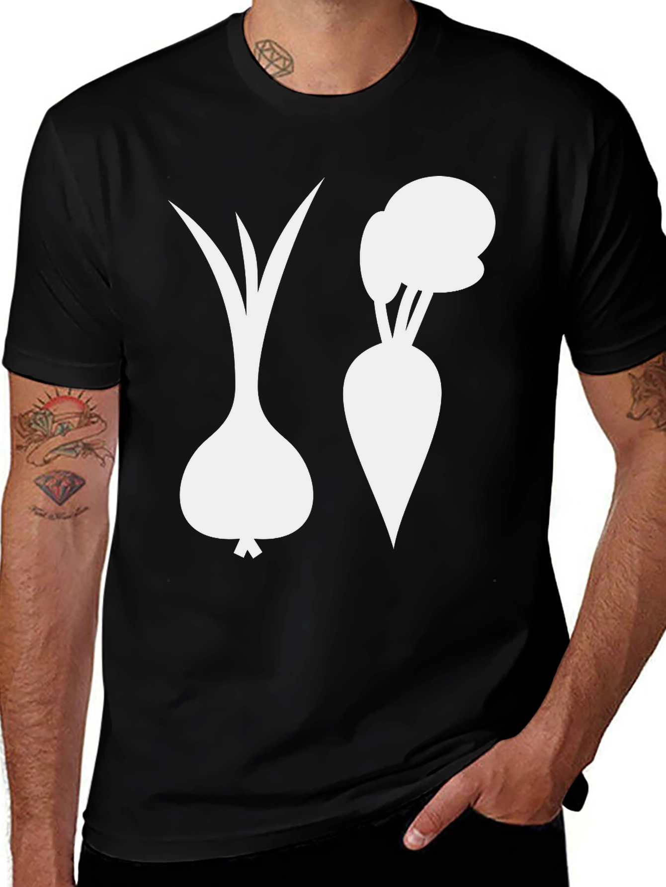 Veggie Graphic Tee - Onion & Carrot Design