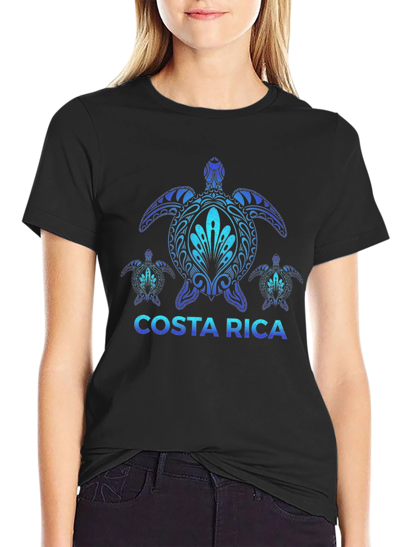 Costa Rica Turtle Tee - Black