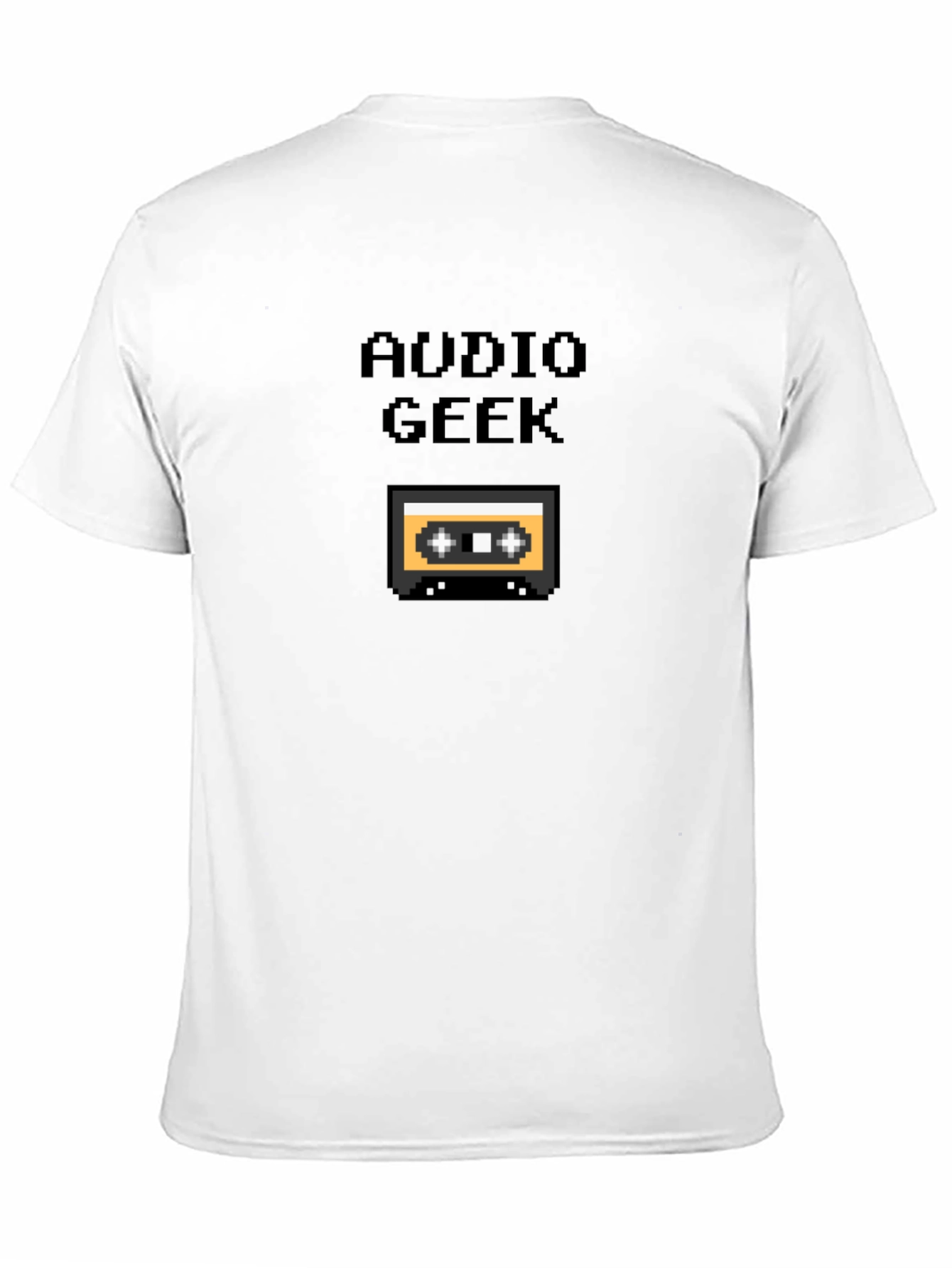 Audio Geek Pixel Cassette Tape Black T-Shirt