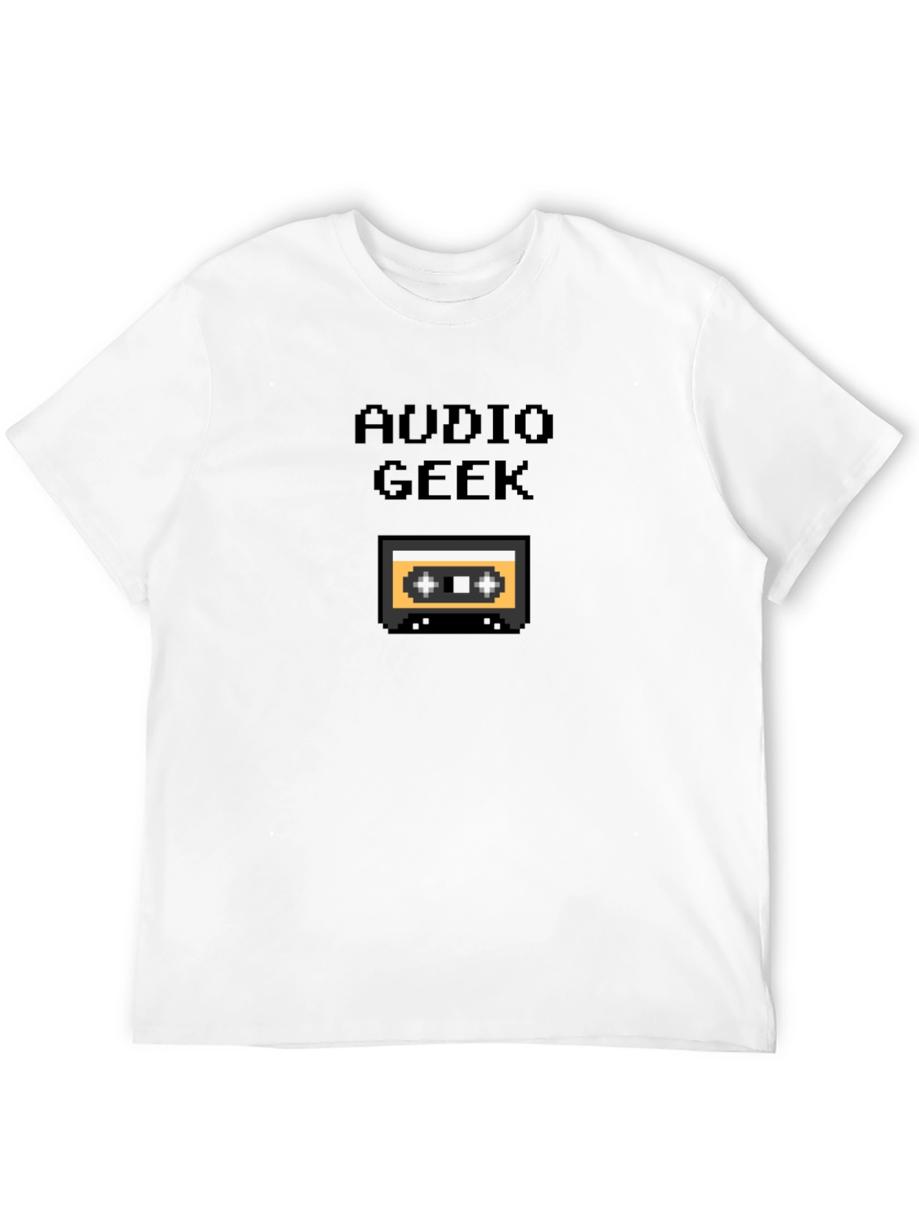 Audio Geek Pixel Cassette Tape Black T-Shirt