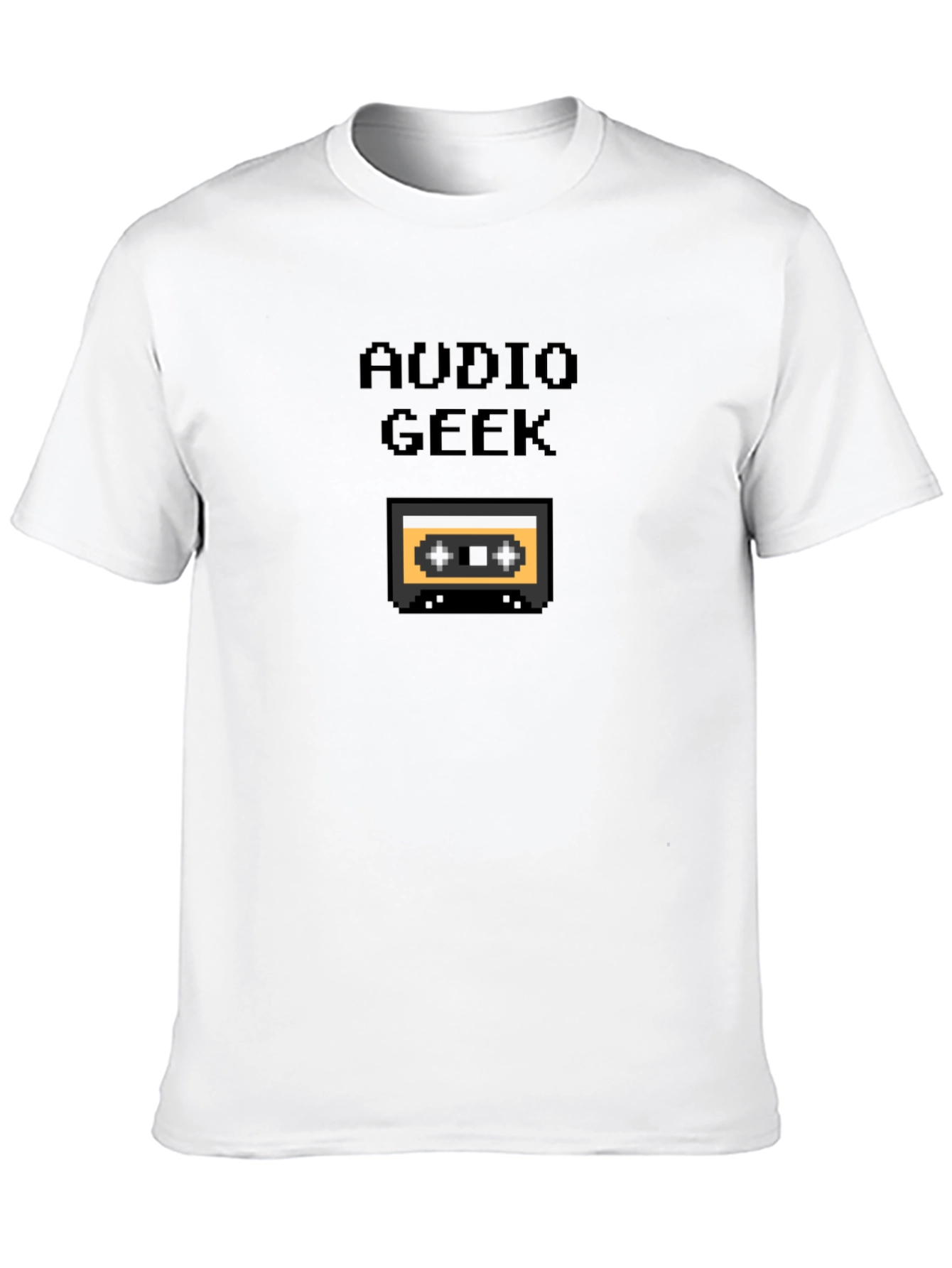 Audio Geek Pixel Cassette Tape Black T-Shirt