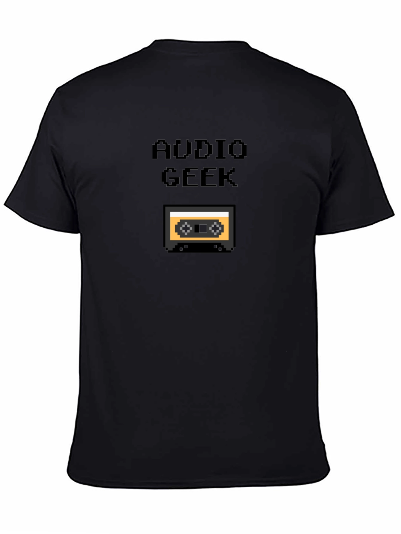 Audio Geek Pixel Cassette Tape Black T-Shirt