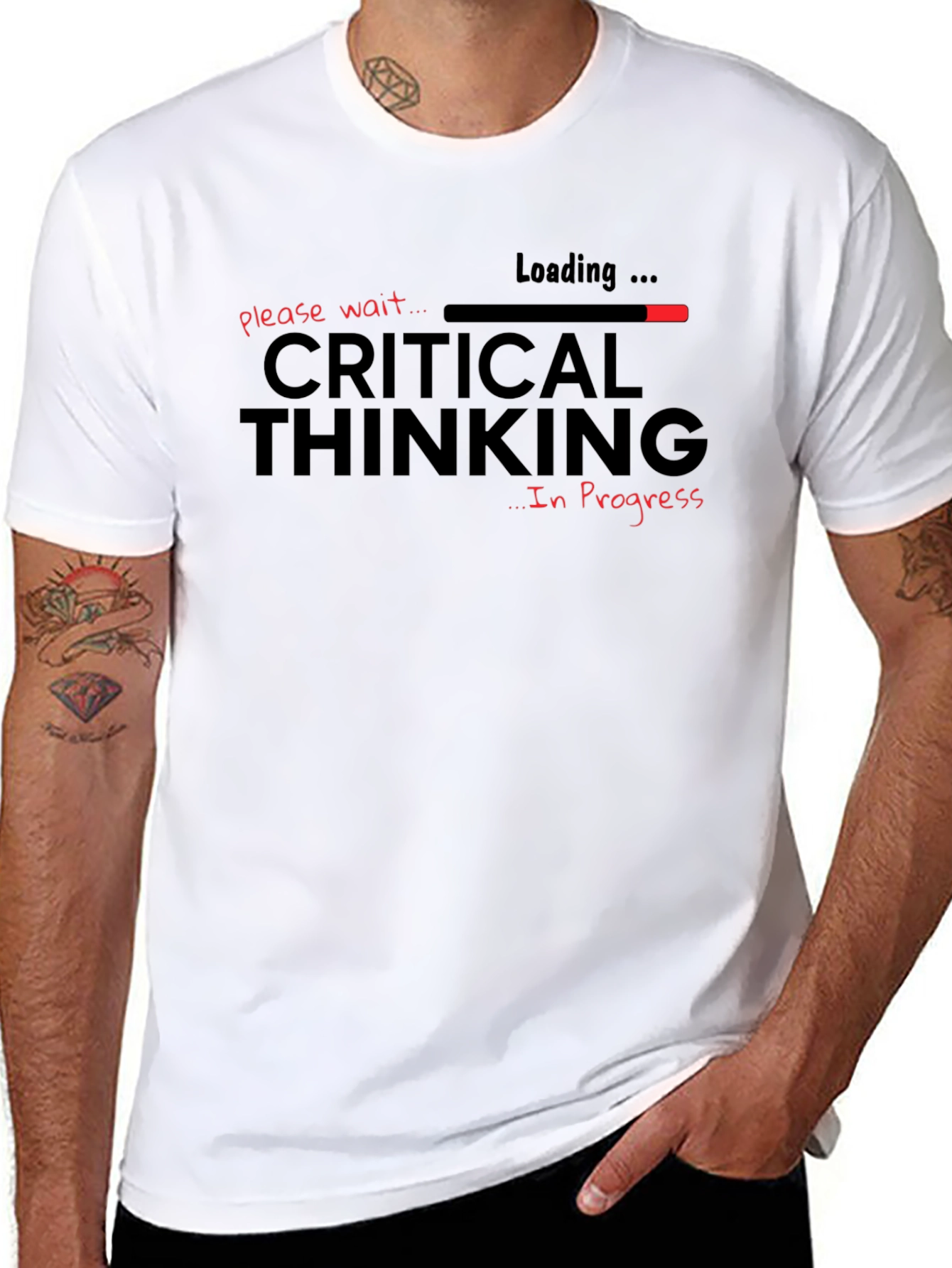 Critical Thinking in Progress Black T-Shirt