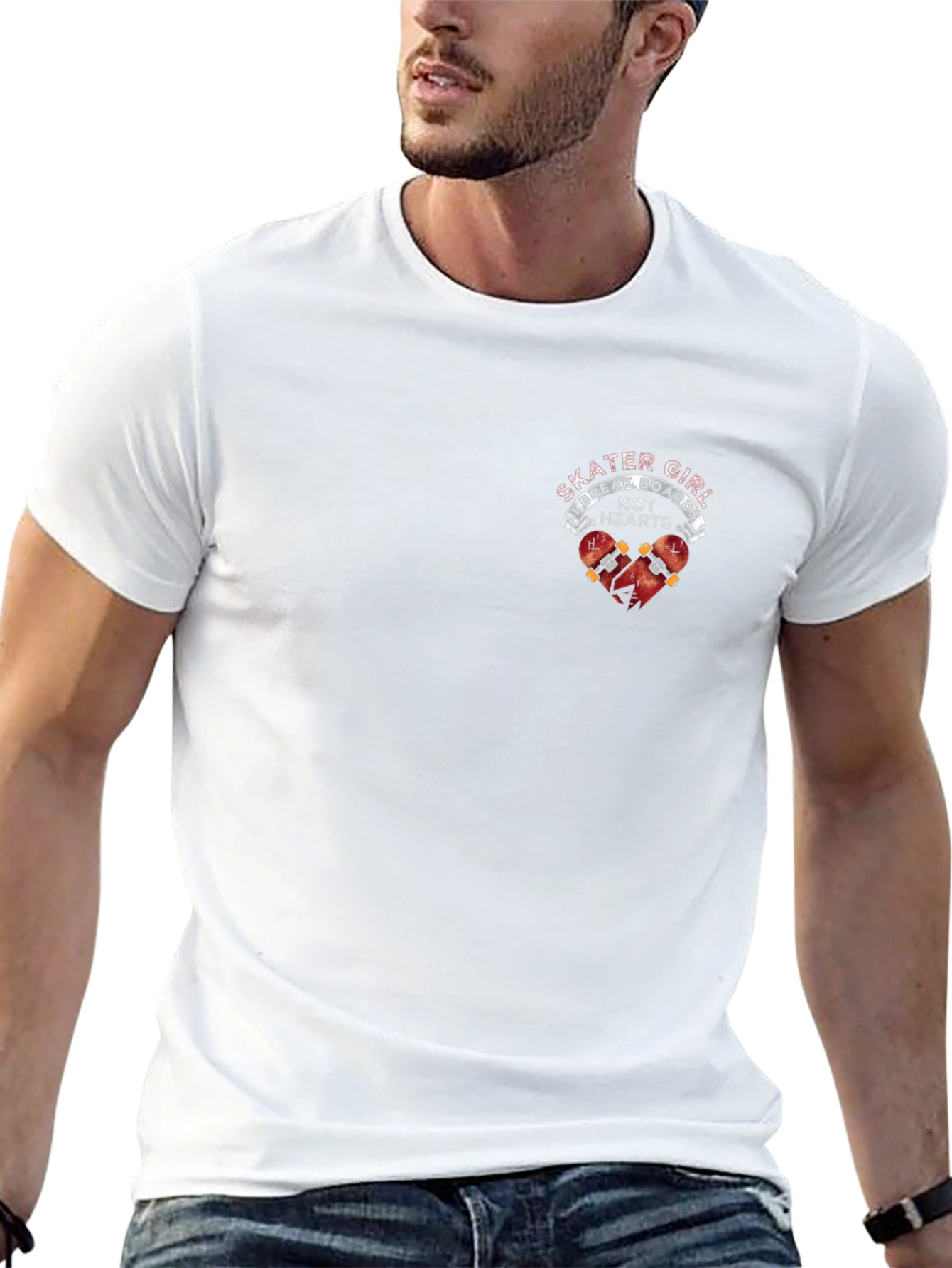 Skater Girl Break Boards Not Hearts T-Shirt