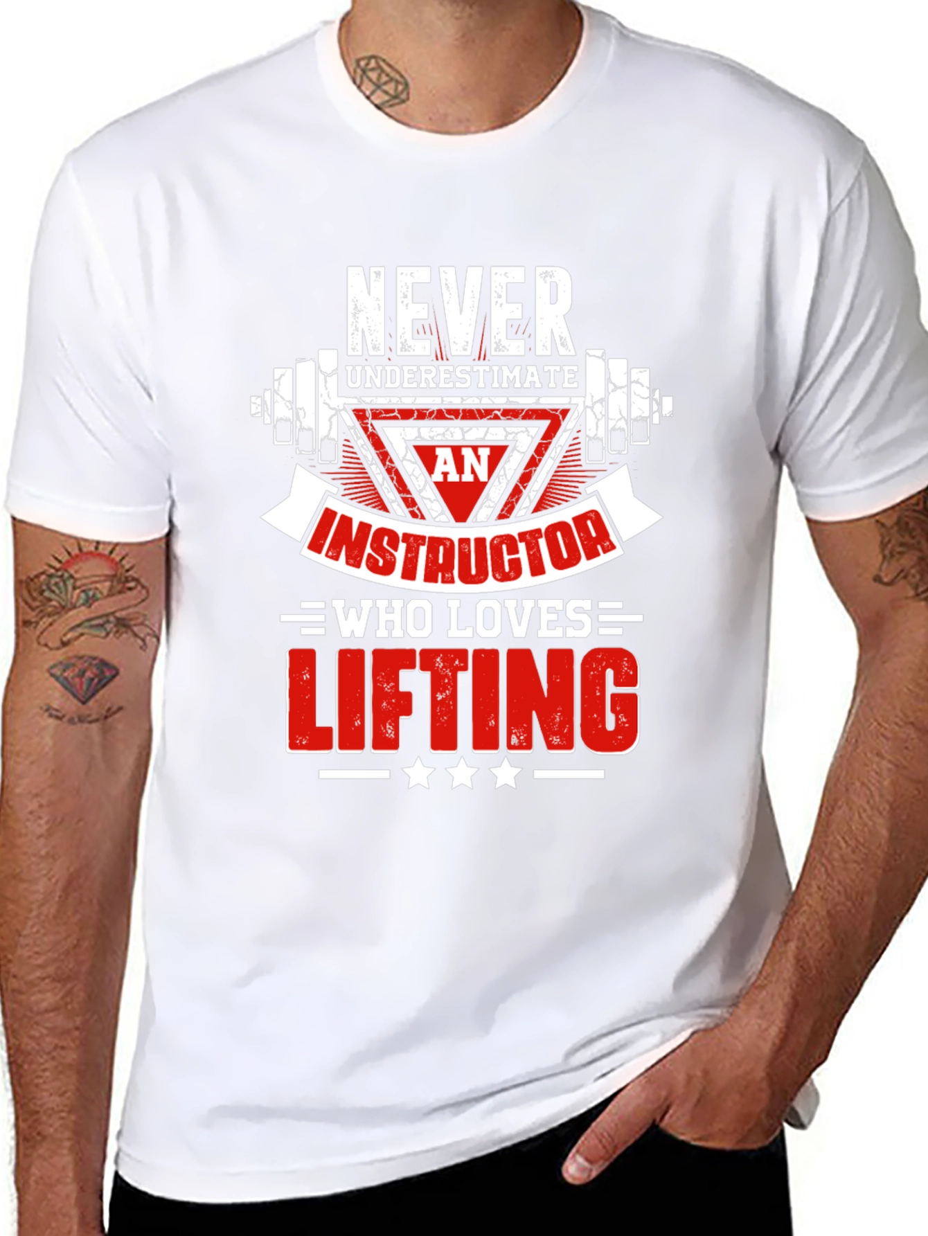 Never Underestimate Lifting Instructor Black T-Shirt
