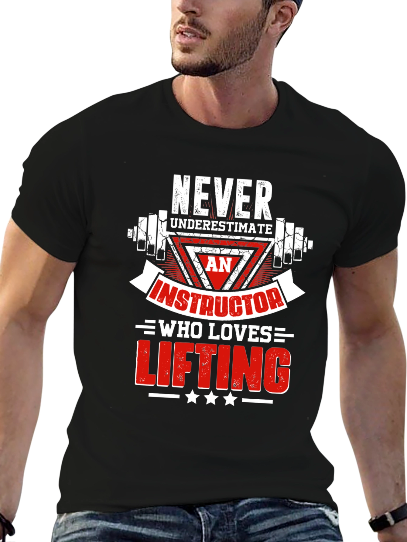 Never Underestimate Lifting Instructor Black T-Shirt