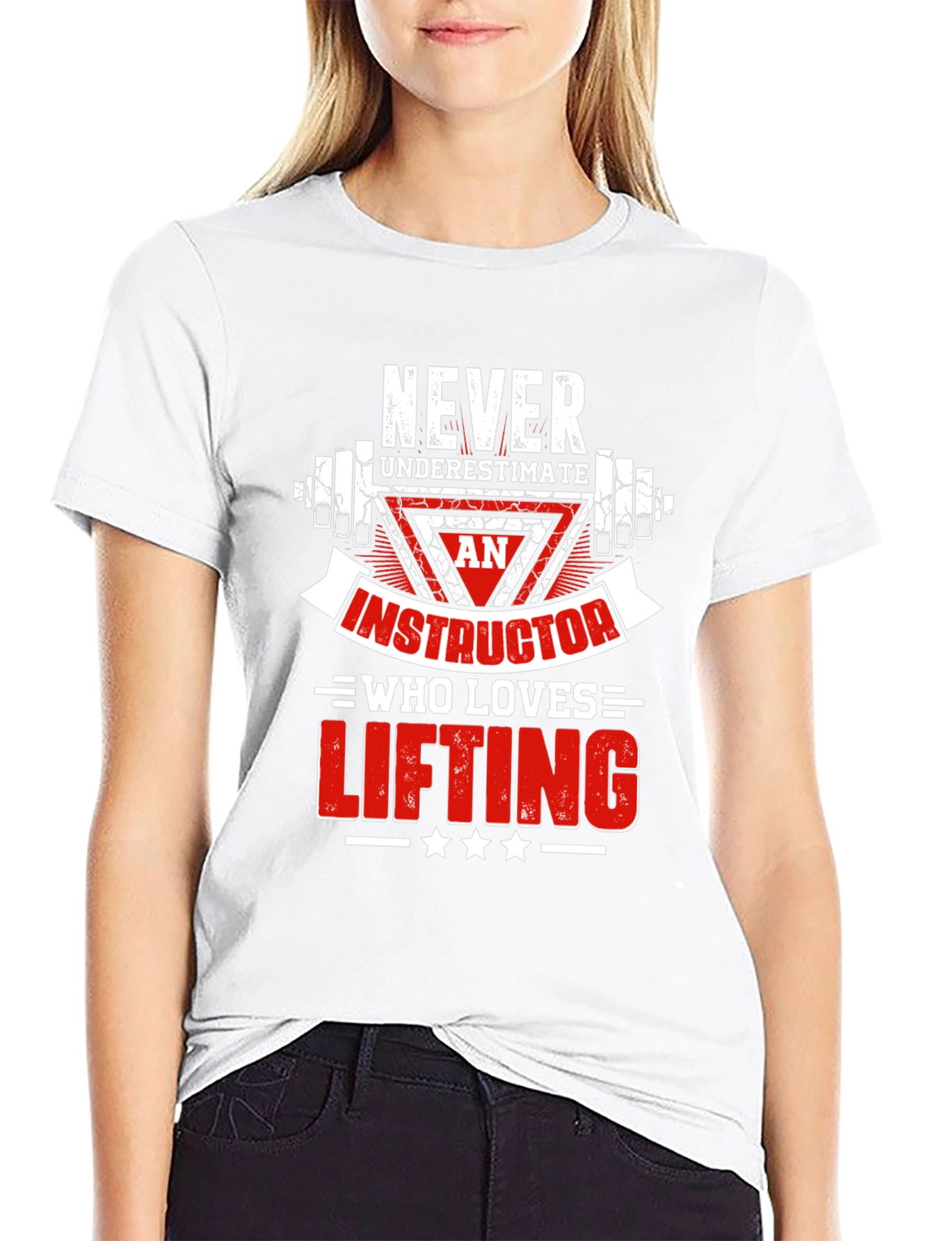 Never Underestimate Lifting Instructor Black T-Shirt