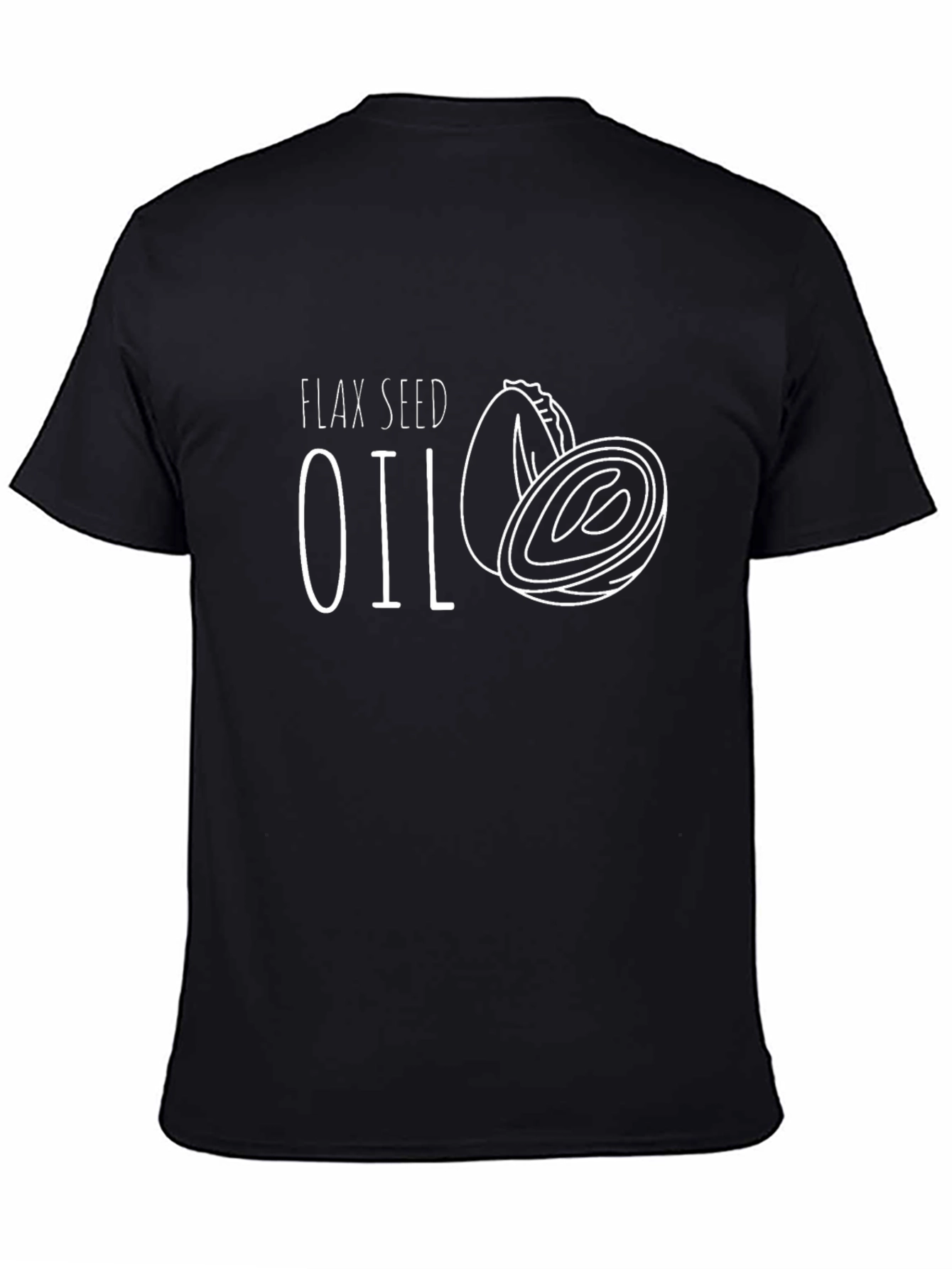 Flax Seed Oil Graphic T-Shirt - Black