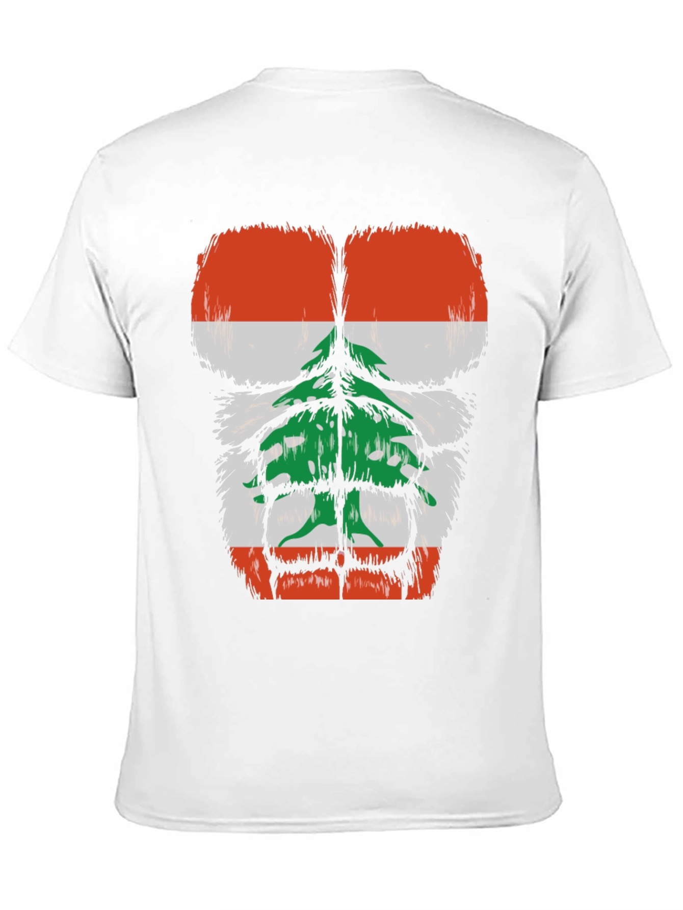 Lebanon Flag Muscle Chest Black T-Shirt