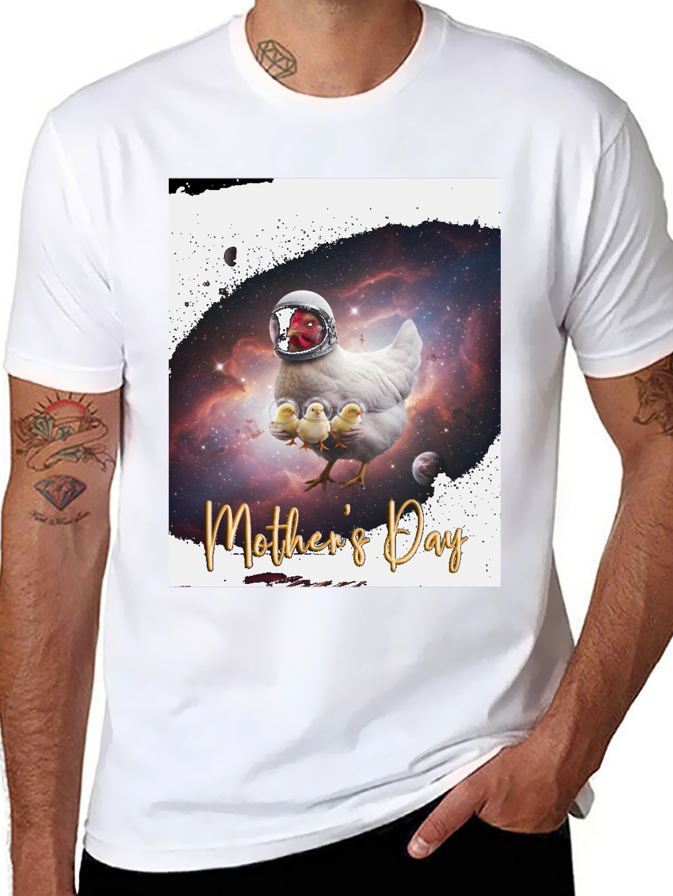 Mothers Day Chicken Astronaut T-Shirt