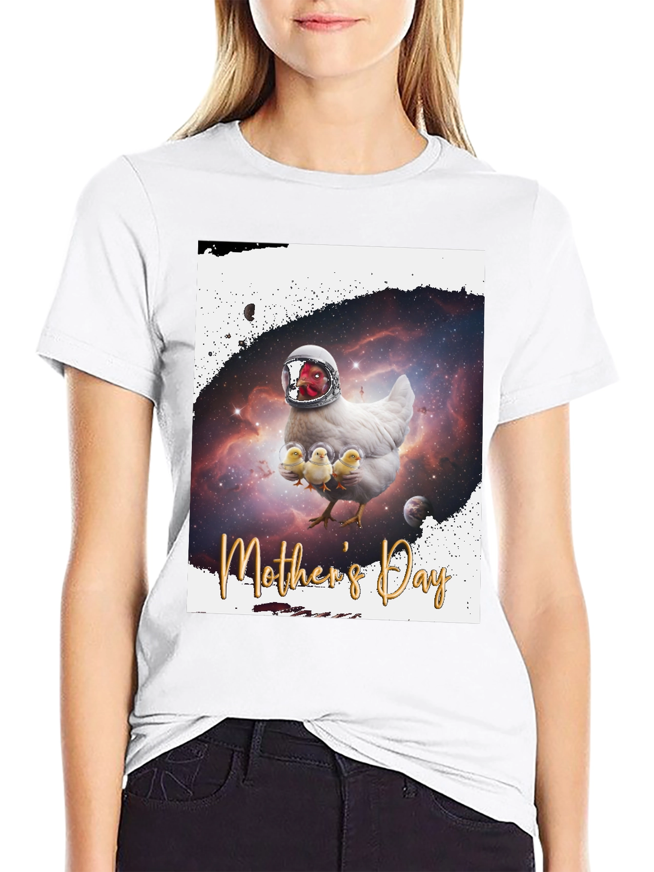 Mothers Day Chicken Astronaut T-Shirt