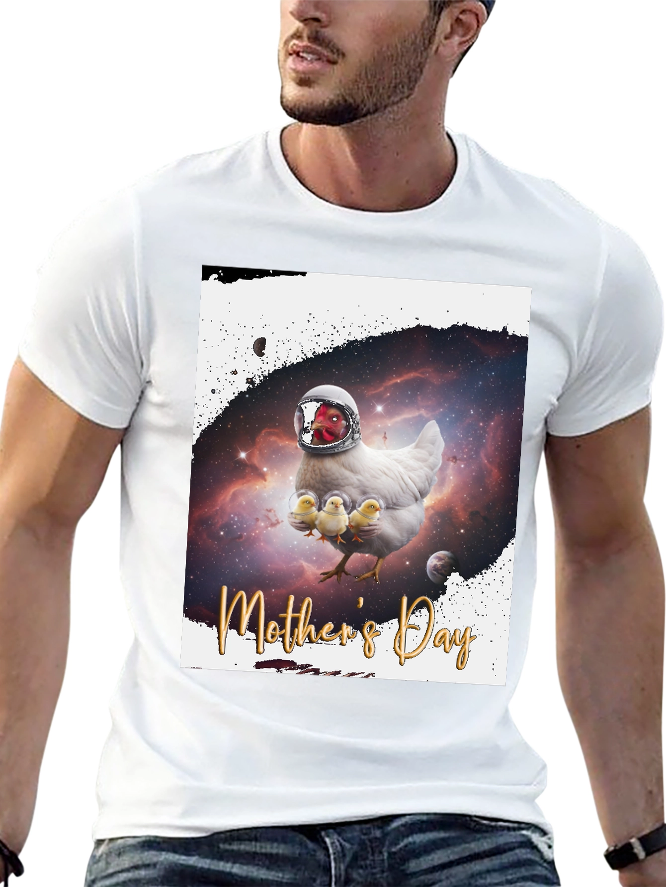 Mothers Day Chicken Astronaut T-Shirt