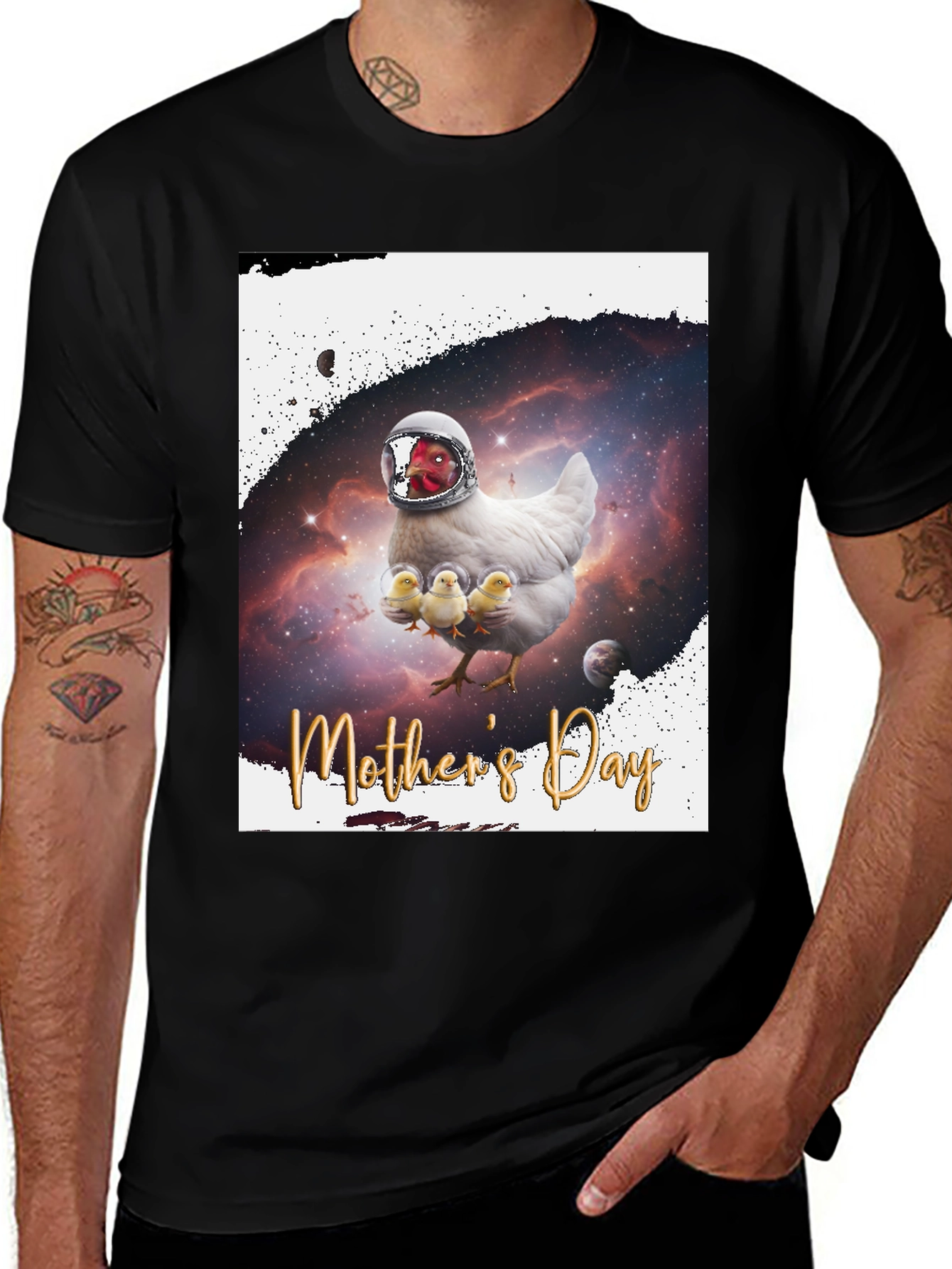 Mothers Day Chicken Astronaut T-Shirt