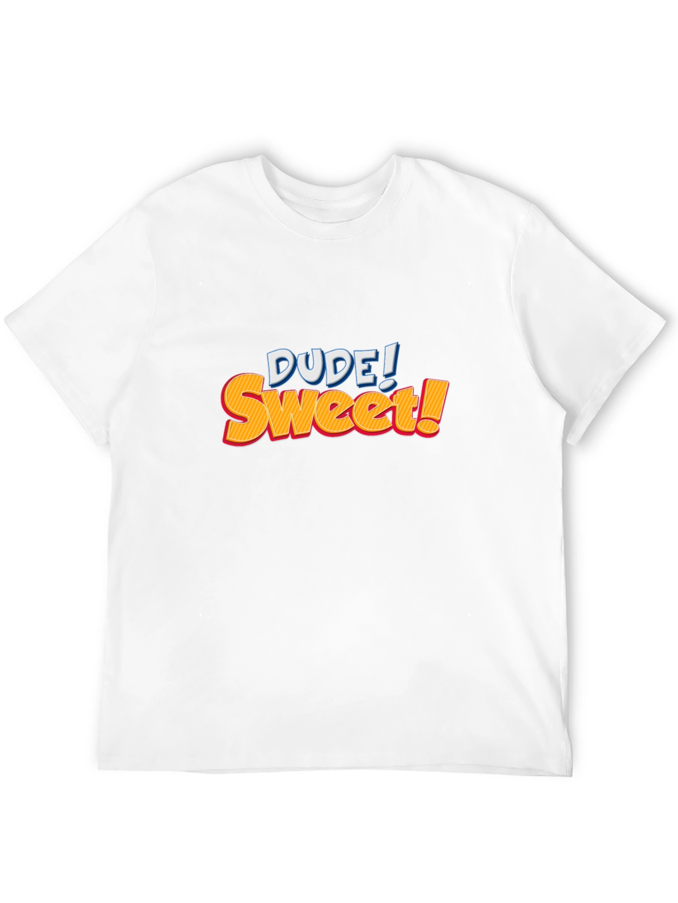 Dude! Sweet! Graphic Print Black T-Shirt