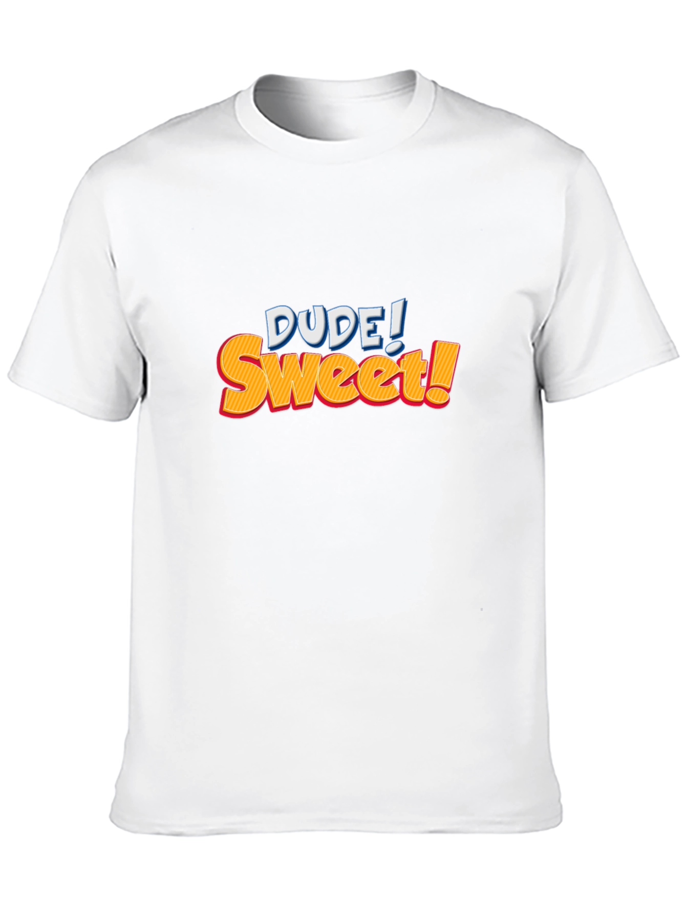 Dude! Sweet! Graphic Print Black T-Shirt
