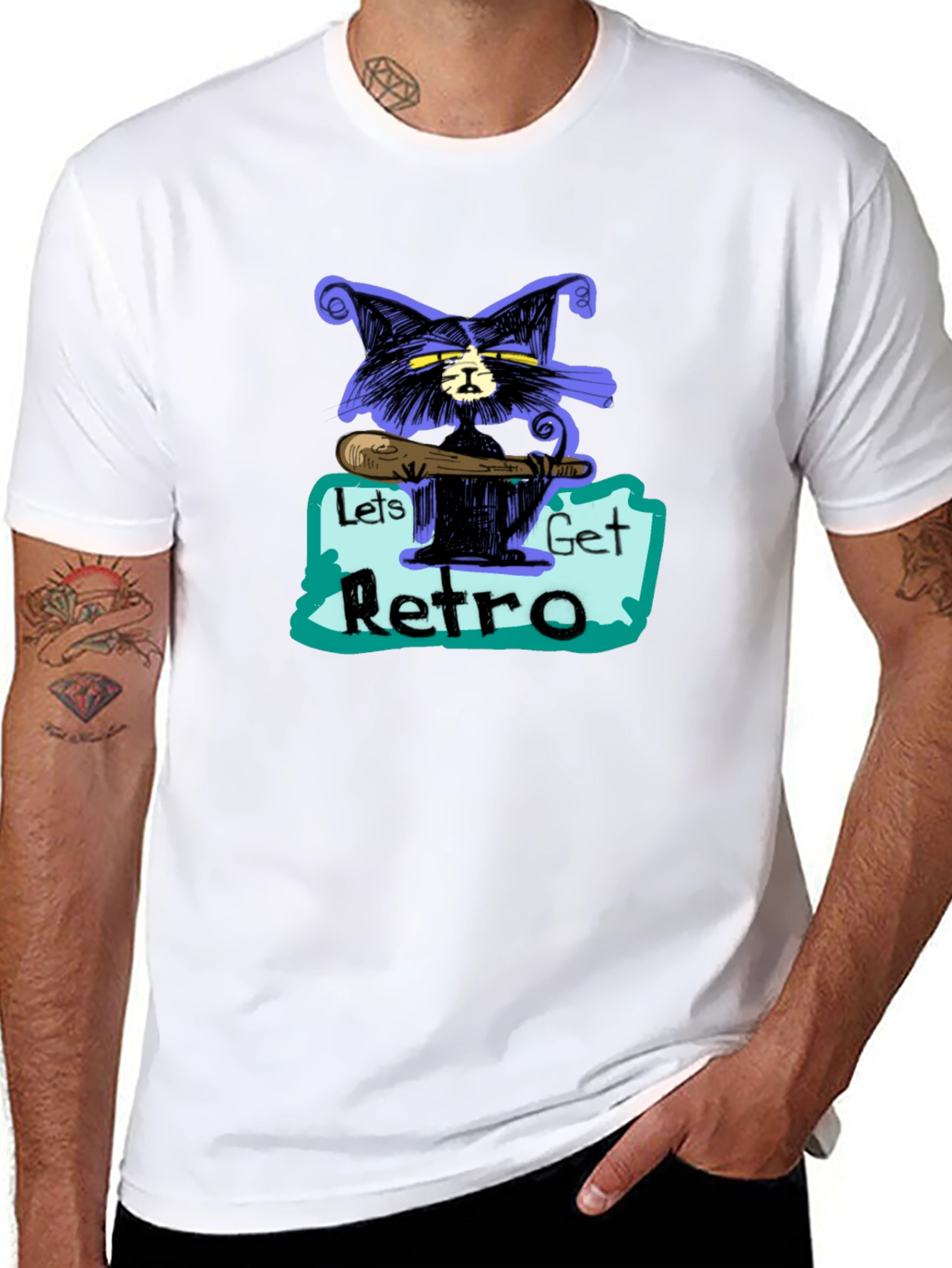 Retro Cat Graphic T-Shirt - Cool & Unique