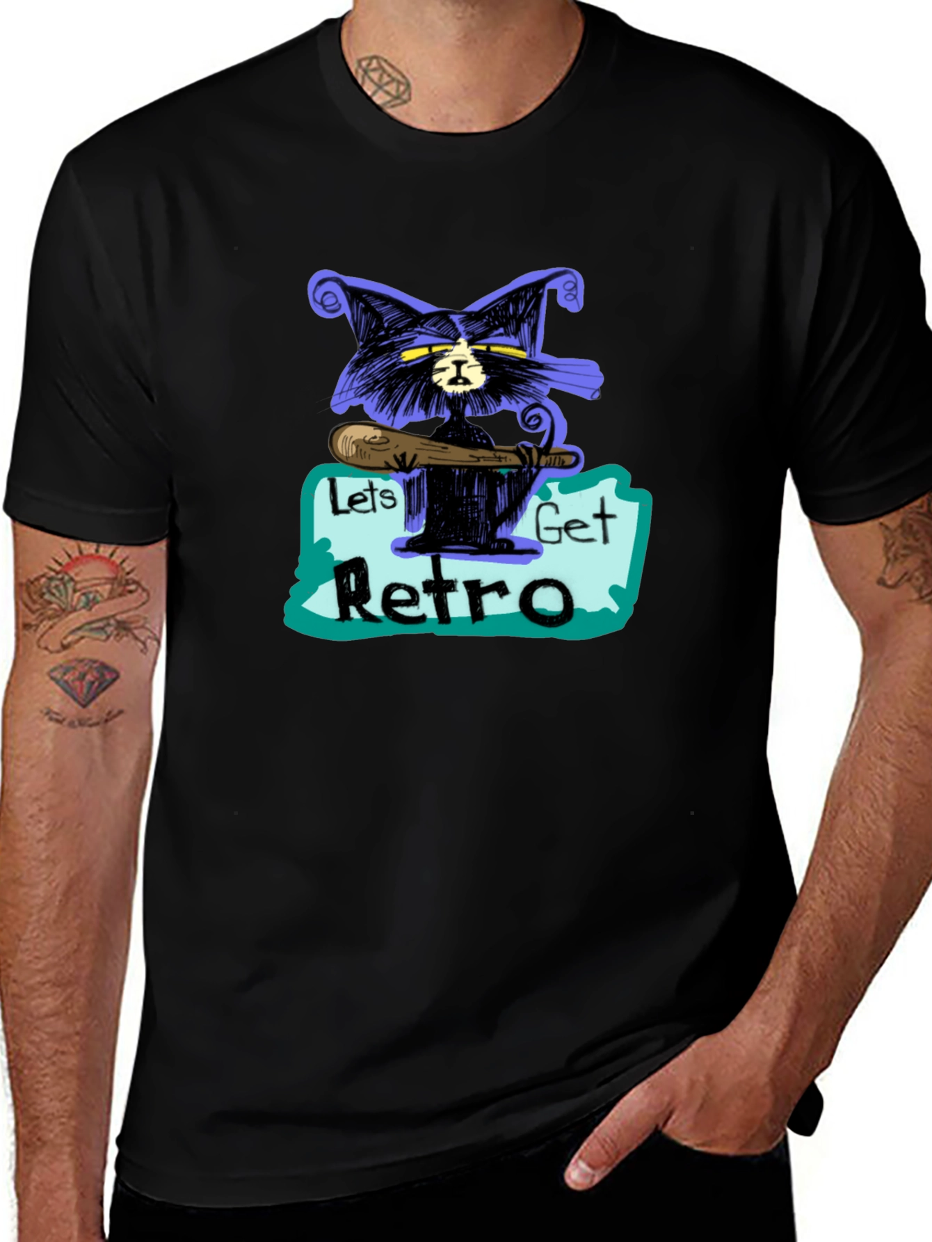 Retro Cat Graphic T-Shirt - Cool & Unique