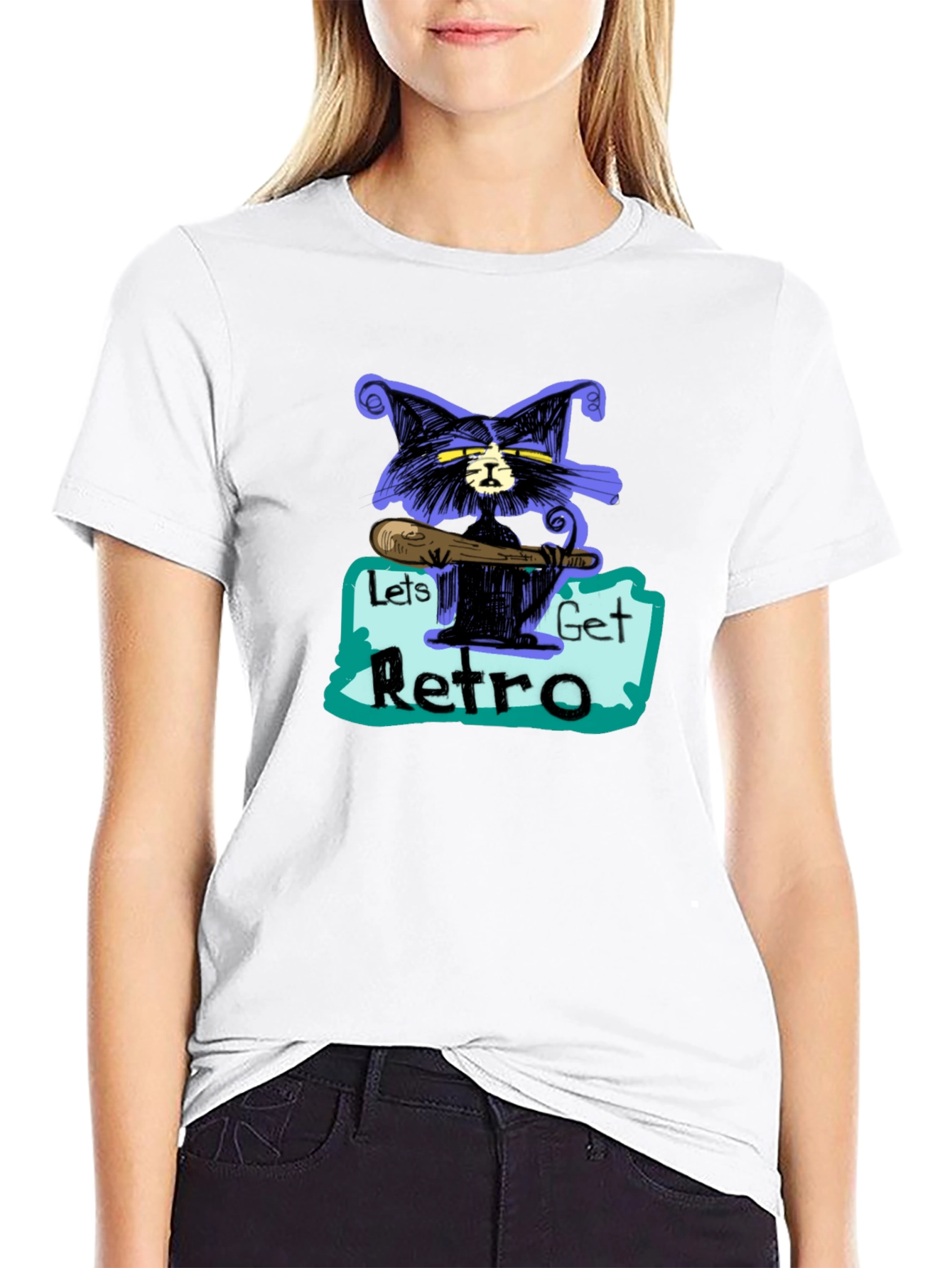 Retro Cat Graphic T-Shirt - Cool & Unique