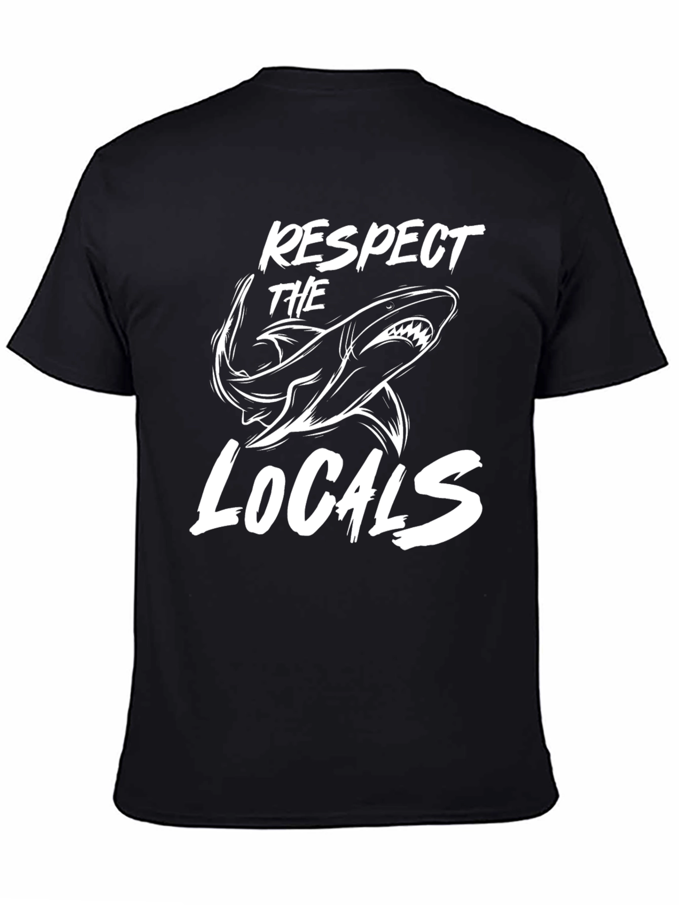 Respect the Locals Shark Graphic Tee - Black