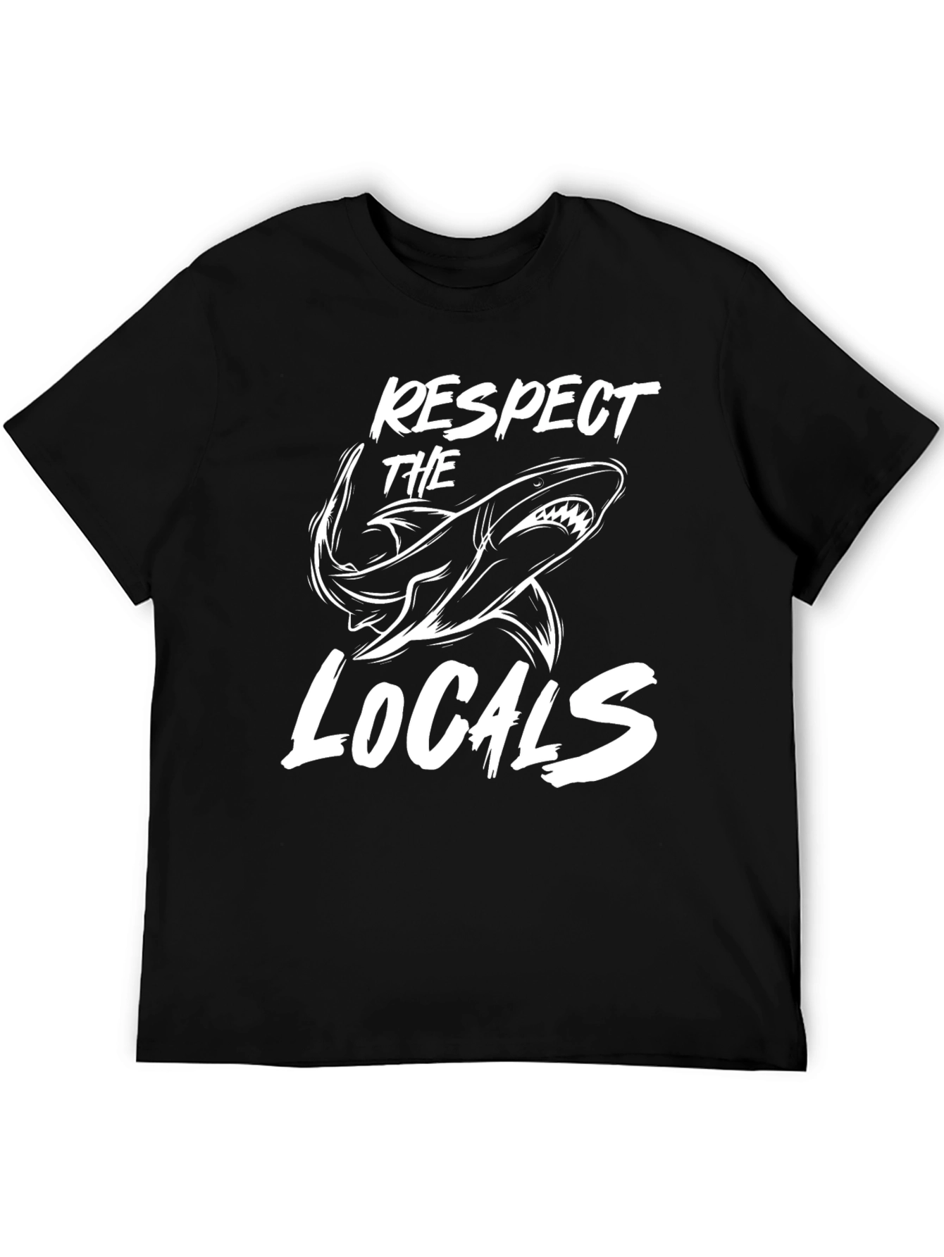 Respect the Locals Shark Graphic Tee - Black