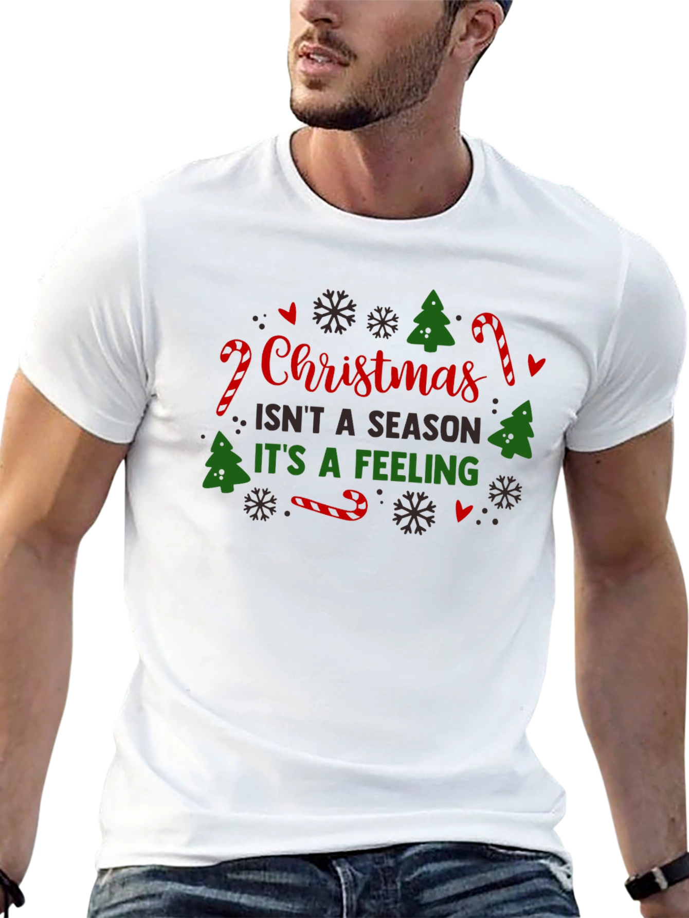 Christmas Feeling Black Graphic T-Shirt