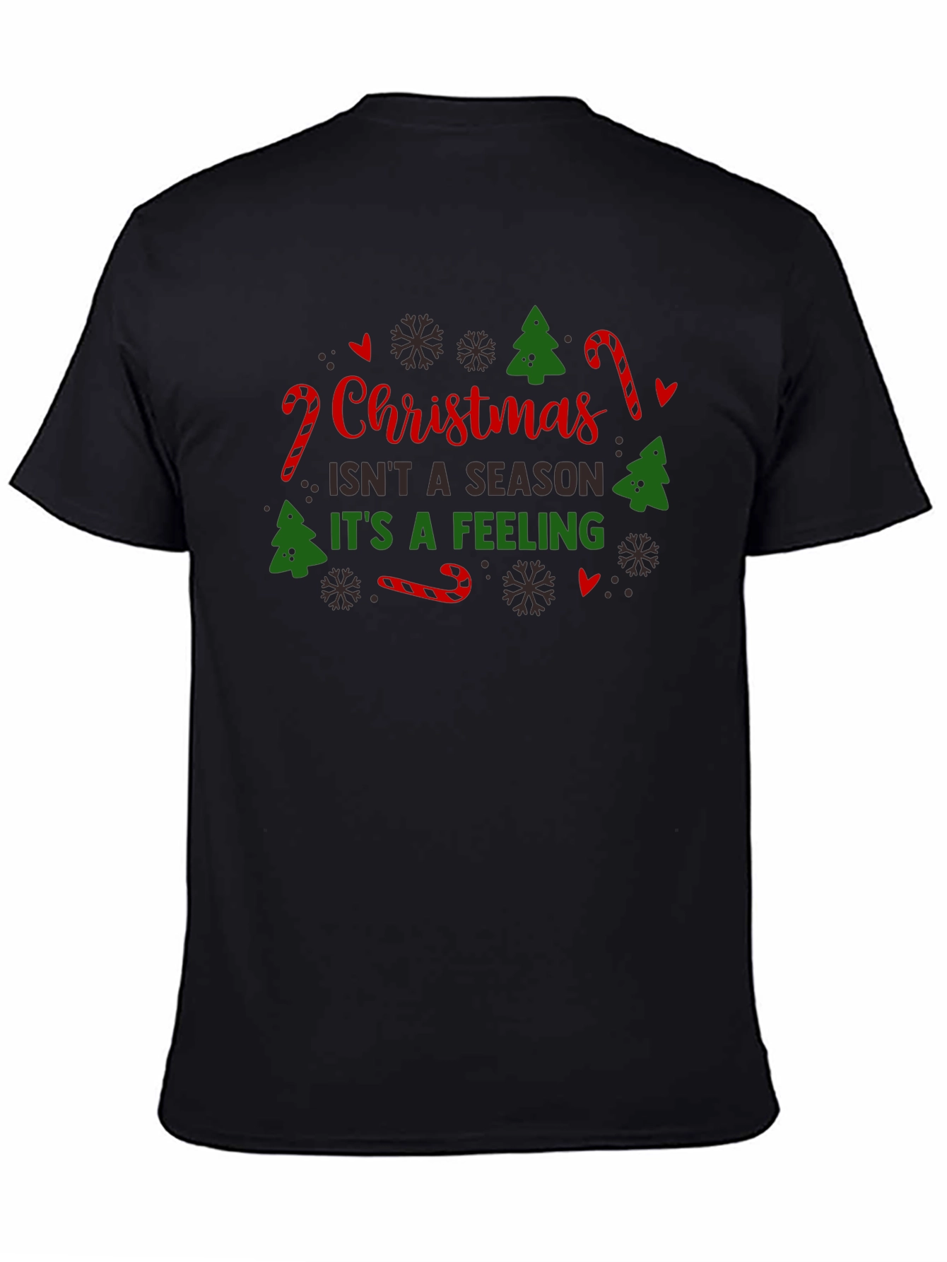 Christmas Feeling Black Graphic T-Shirt