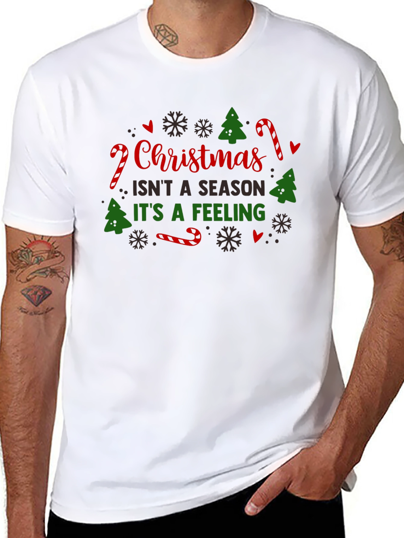 Christmas Feeling Black Graphic T-Shirt