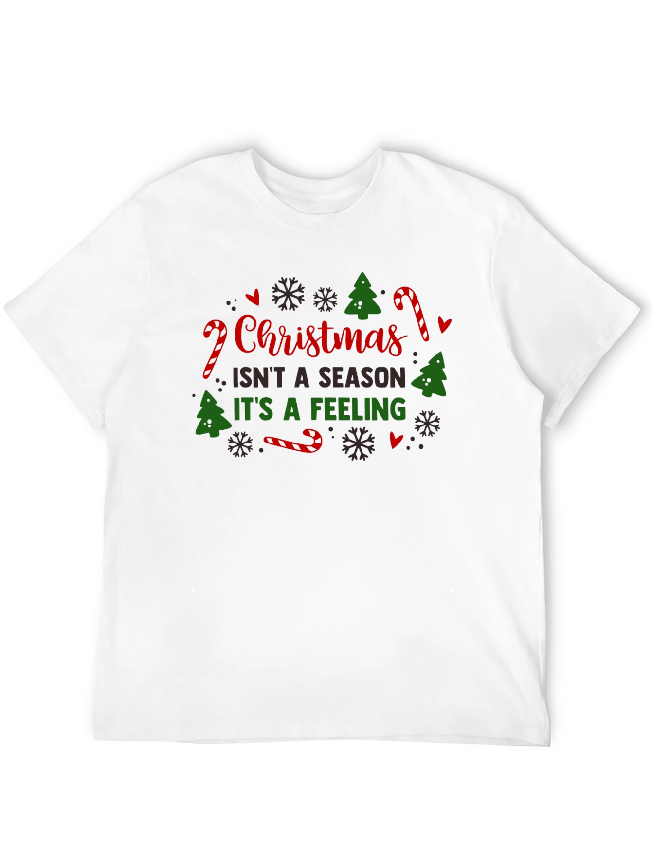 Christmas Feeling Black Graphic T-Shirt
