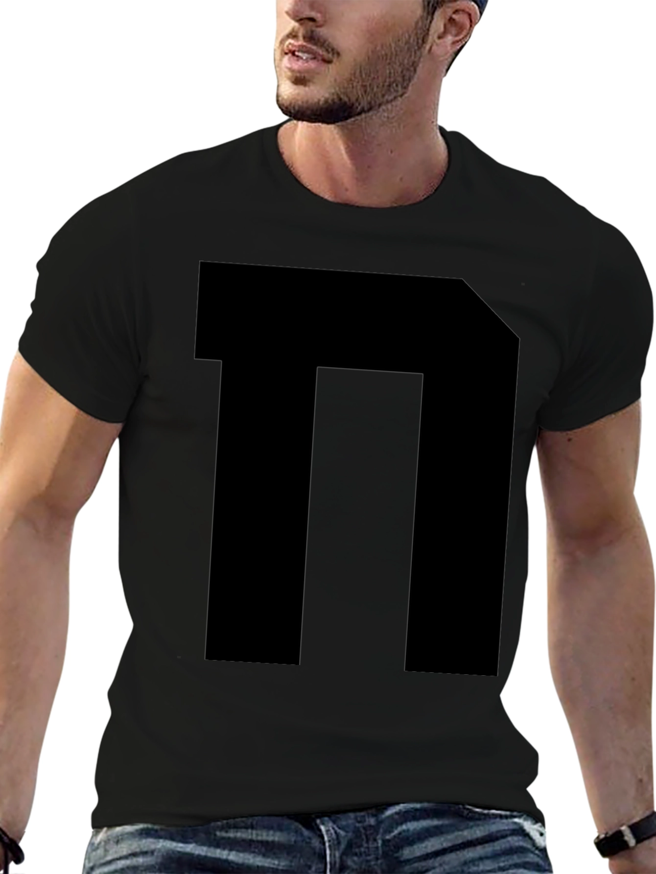 Modern Block Letter T-Shirt - Sleek Black Tee