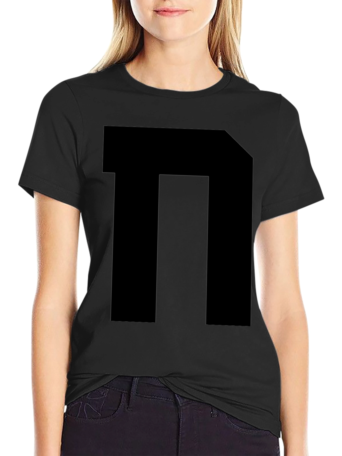 Modern Block Letter T-Shirt - Sleek Black Tee