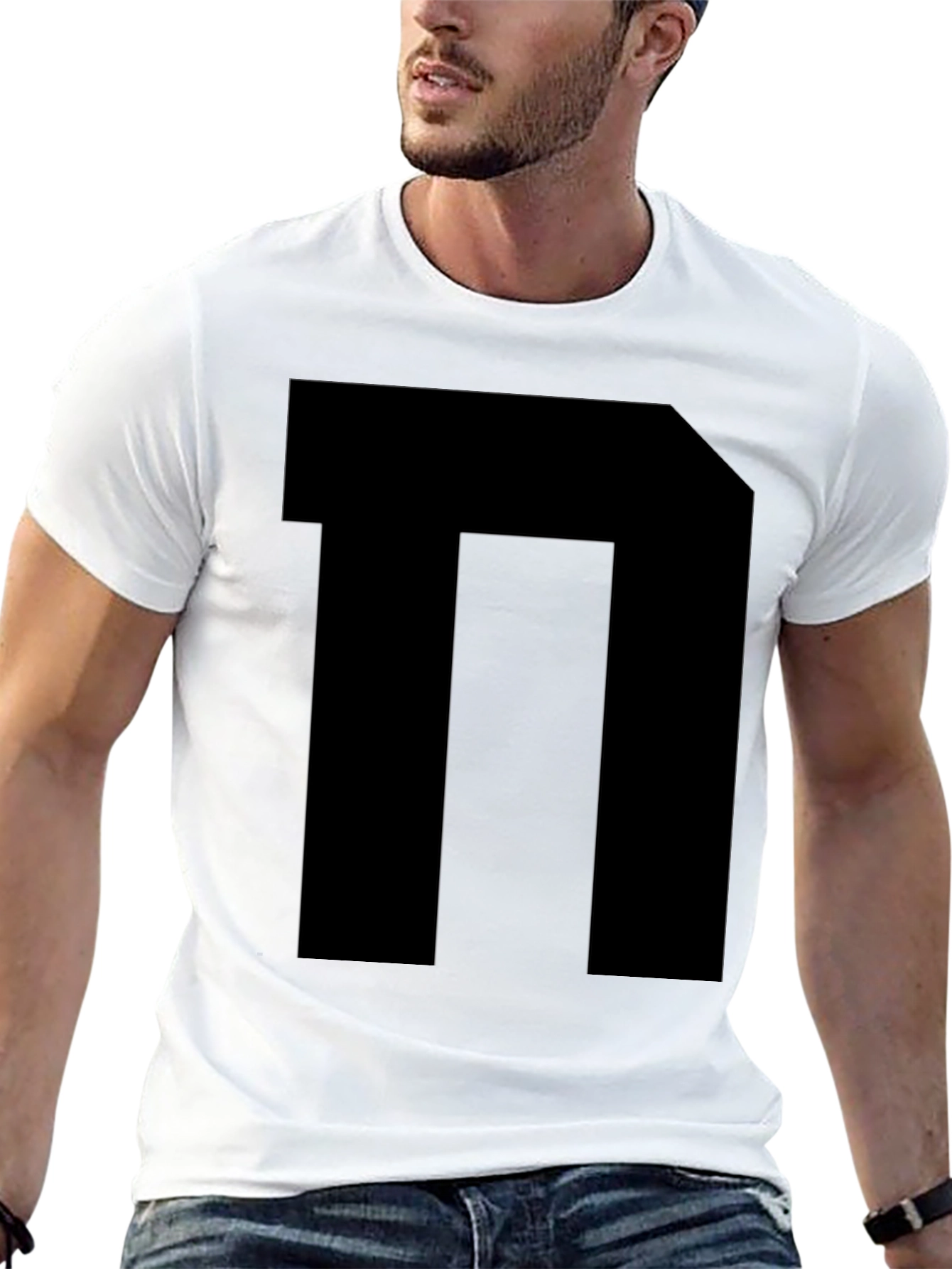 Modern Block Letter T-Shirt - Sleek Black Tee