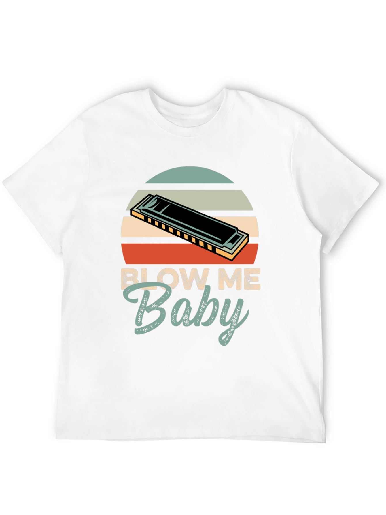 Blow Me Baby Harmonica Graphic Tee - Retro Style