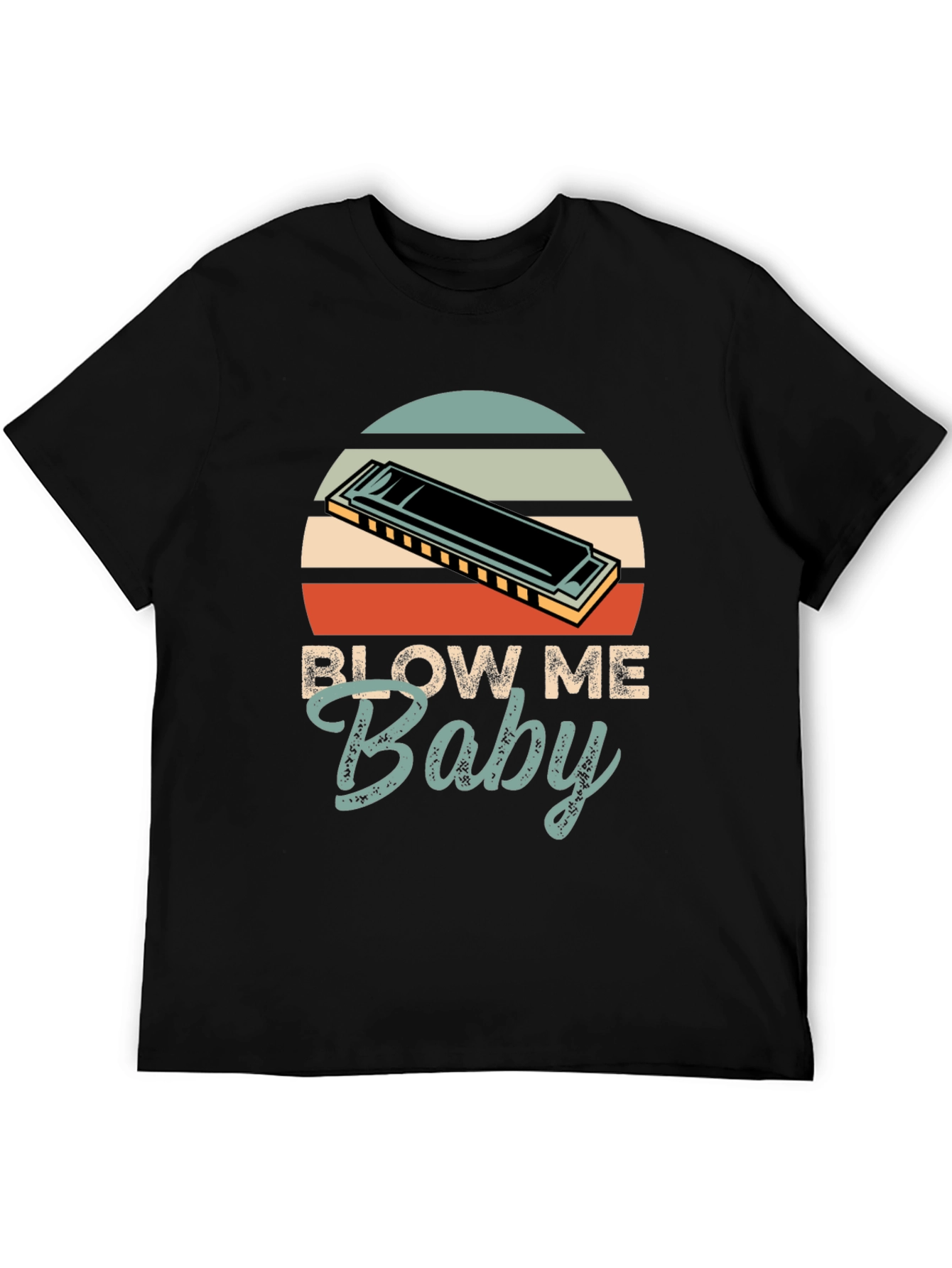 Blow Me Baby Harmonica Graphic Tee - Retro Style
