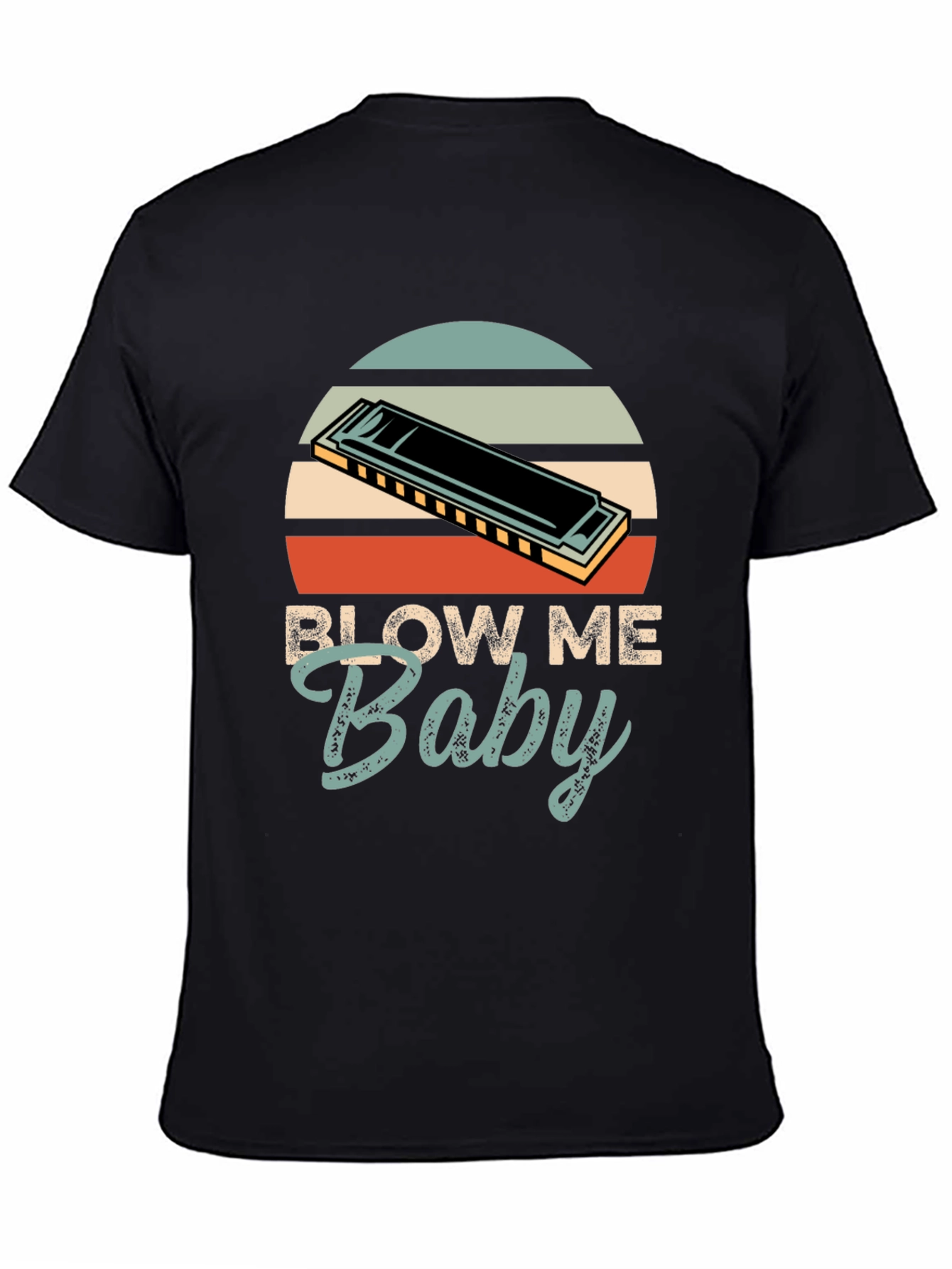Blow Me Baby Harmonica Graphic Tee - Retro Style