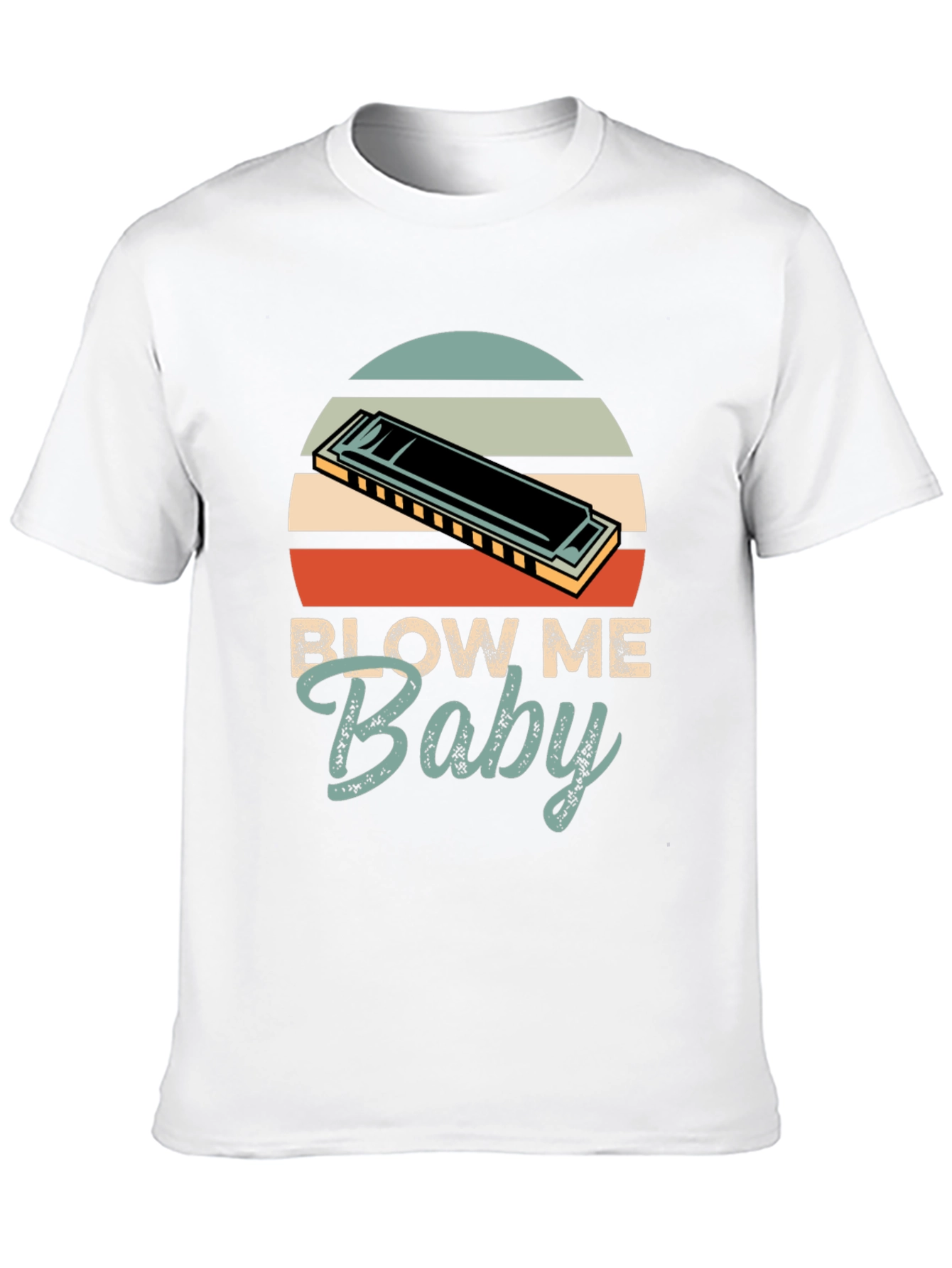 Blow Me Baby Harmonica Graphic Tee - Retro Style