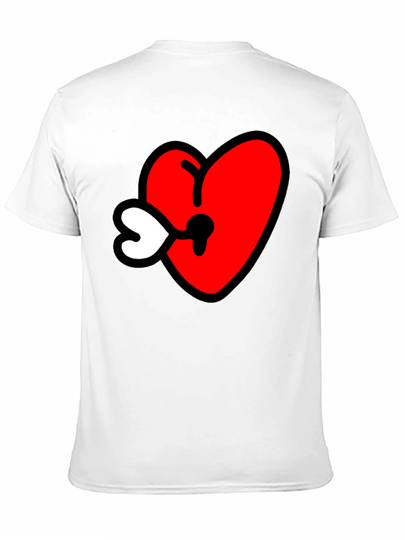 Heart Keyhole Graphic Tee - Black