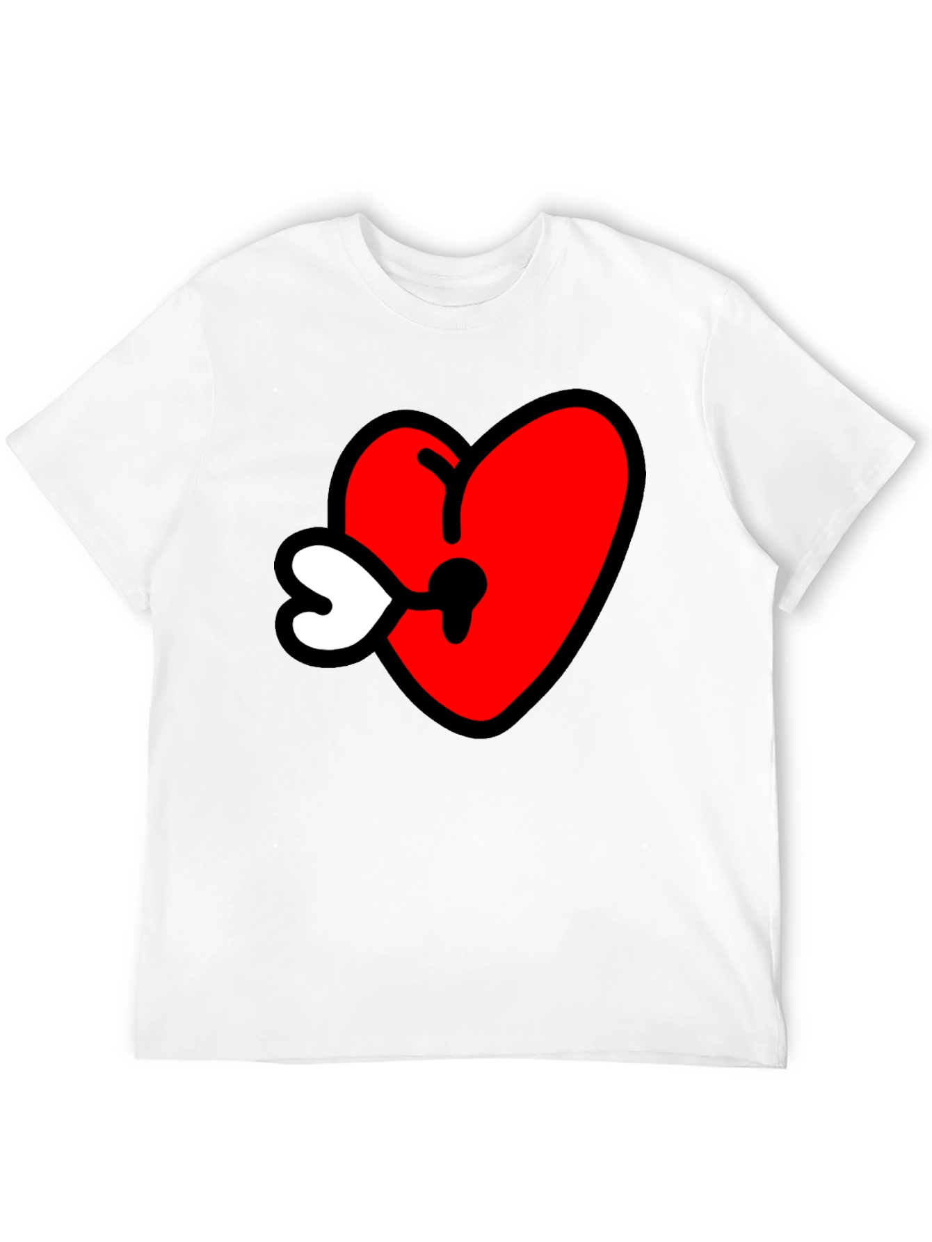 Heart Keyhole Graphic Tee - Black