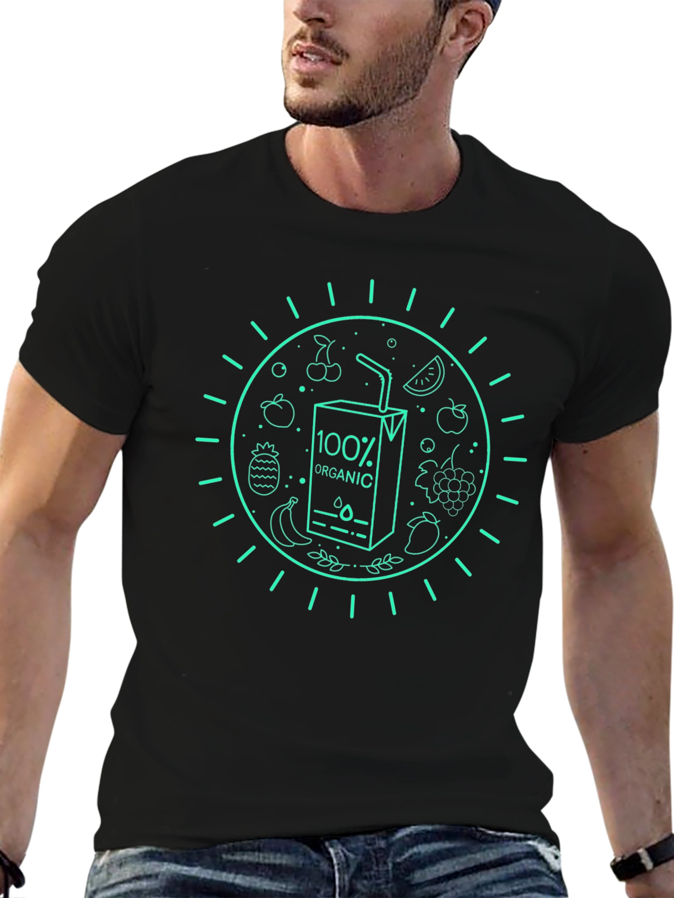 Organic Juice Graphic Black T-Shirt