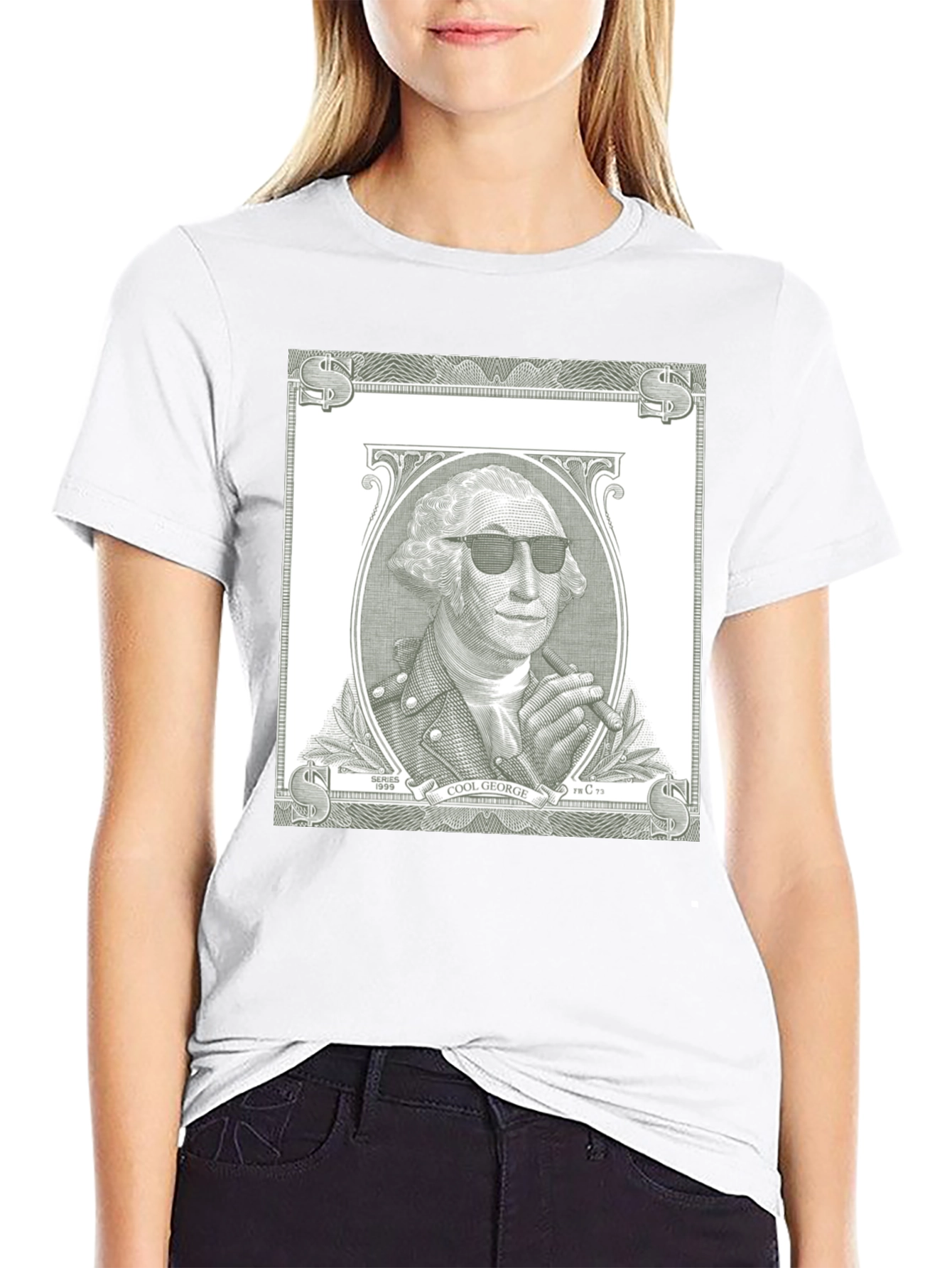 Cool George Washington Dollar Bill Black T-Shirt