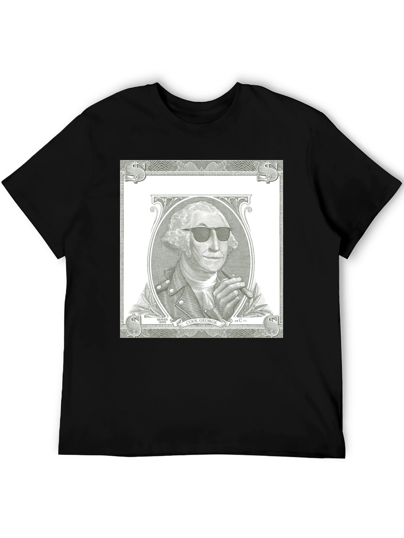 Cool George Washington Dollar Bill Black T-Shirt