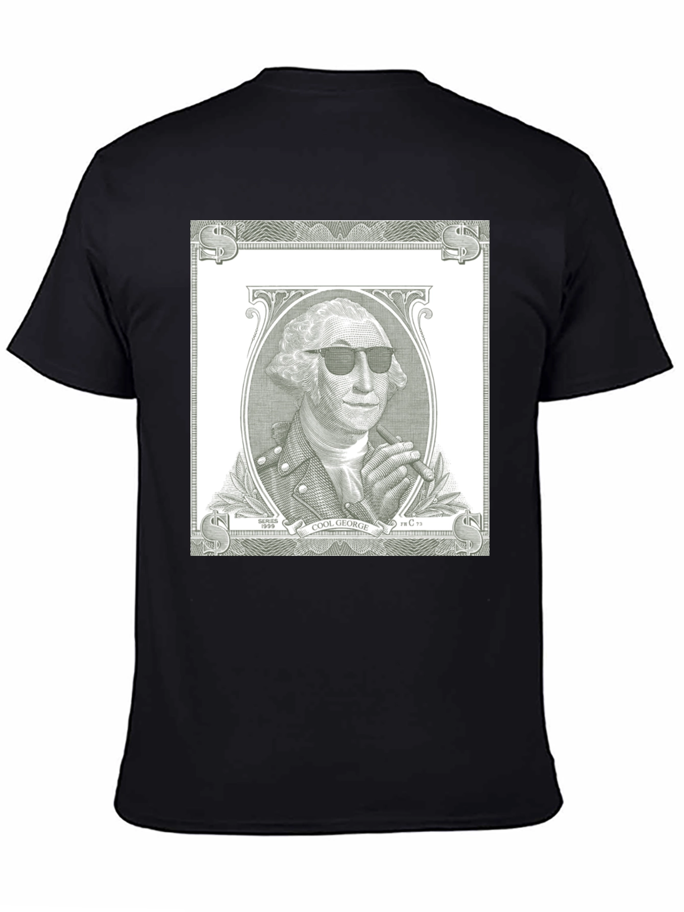 Cool George Washington Dollar Bill Black T-Shirt