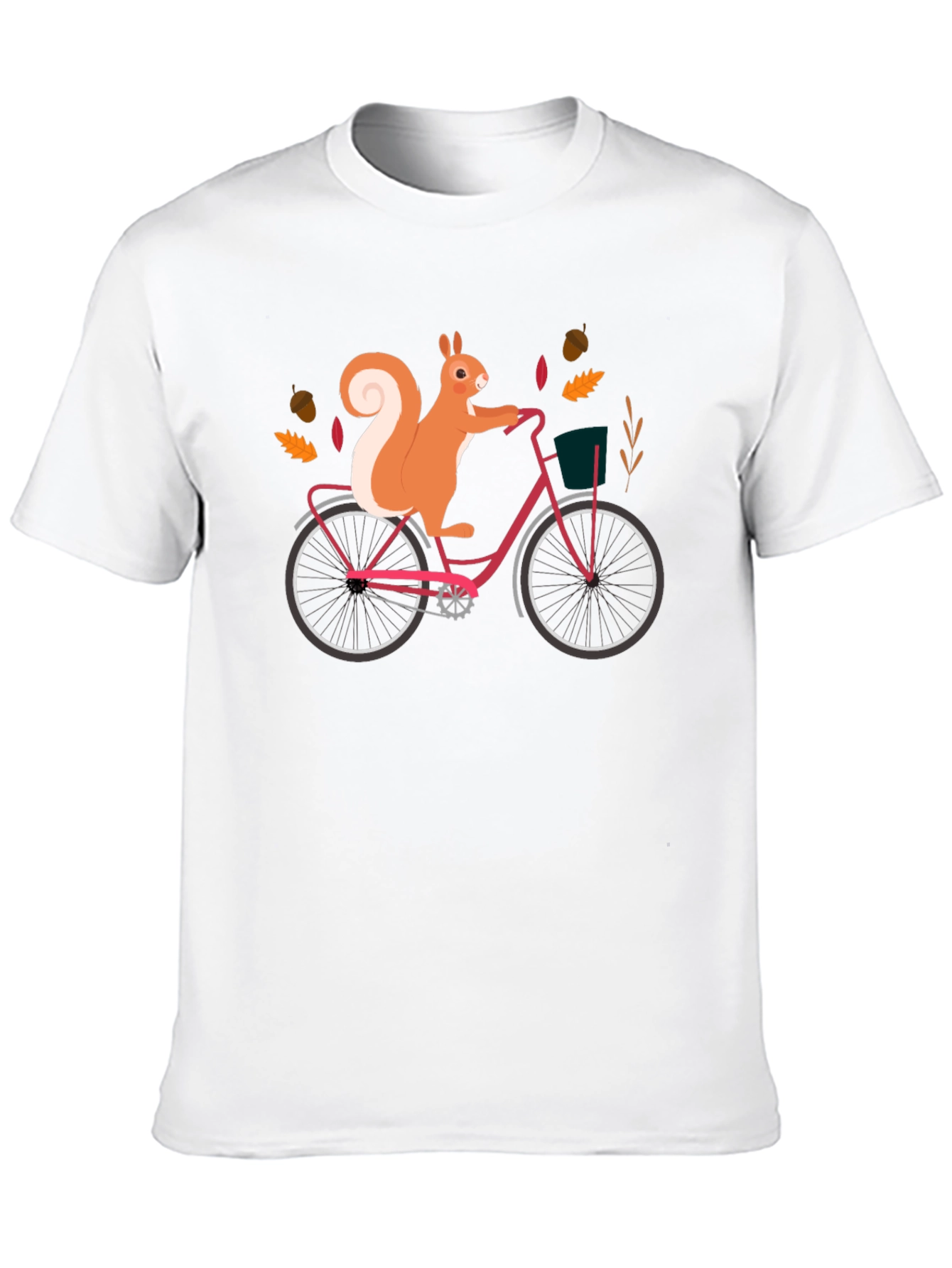 Squirrel on Bike Graphic Tee - Black Cotton T-Shirt
