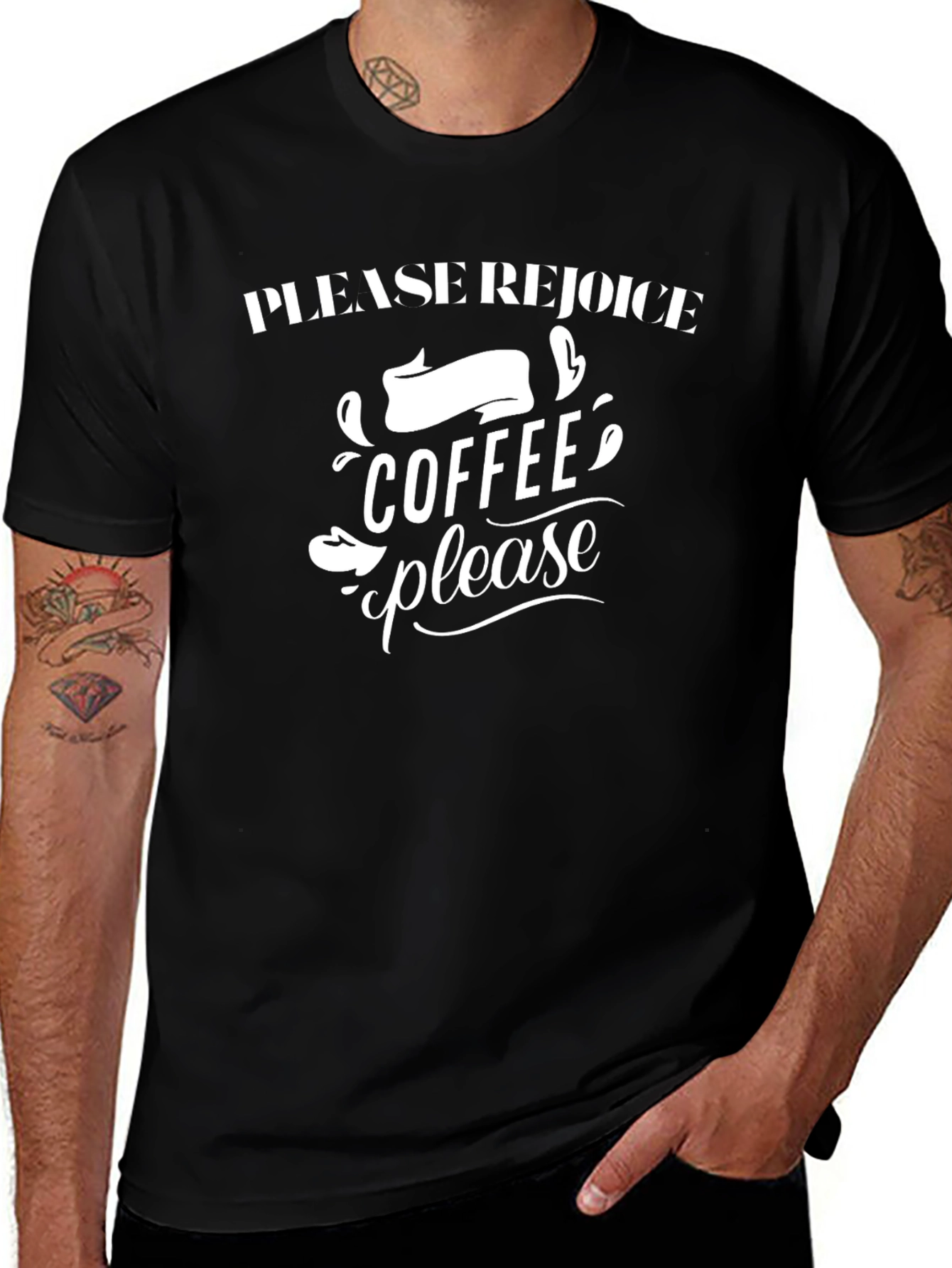 Coffee Please T-Shirt - Unisex Black Tee