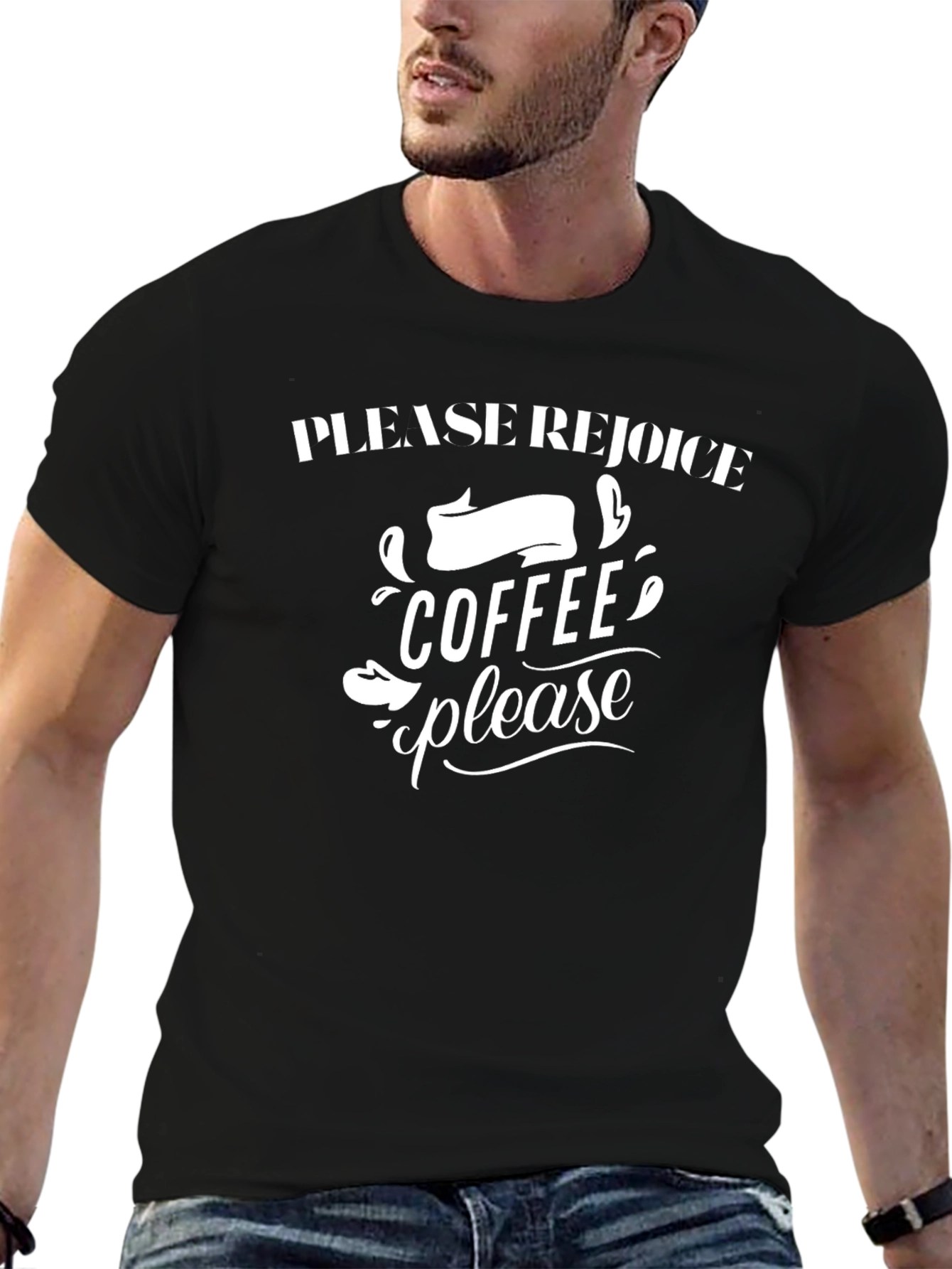 Coffee Please T-Shirt - Unisex Black Tee